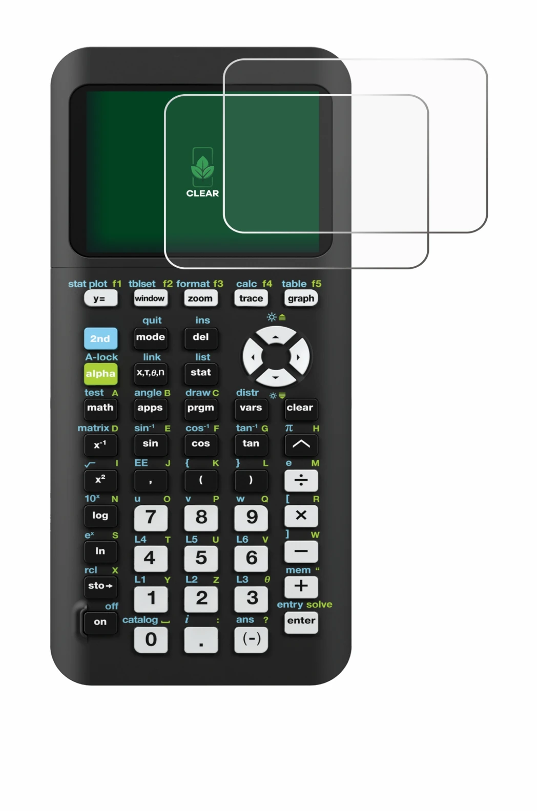 Immagine del dispositivo Texas Instruments TI-84 Plus CE-T Python con un'ampia varietà di protezioni per lo schermo.