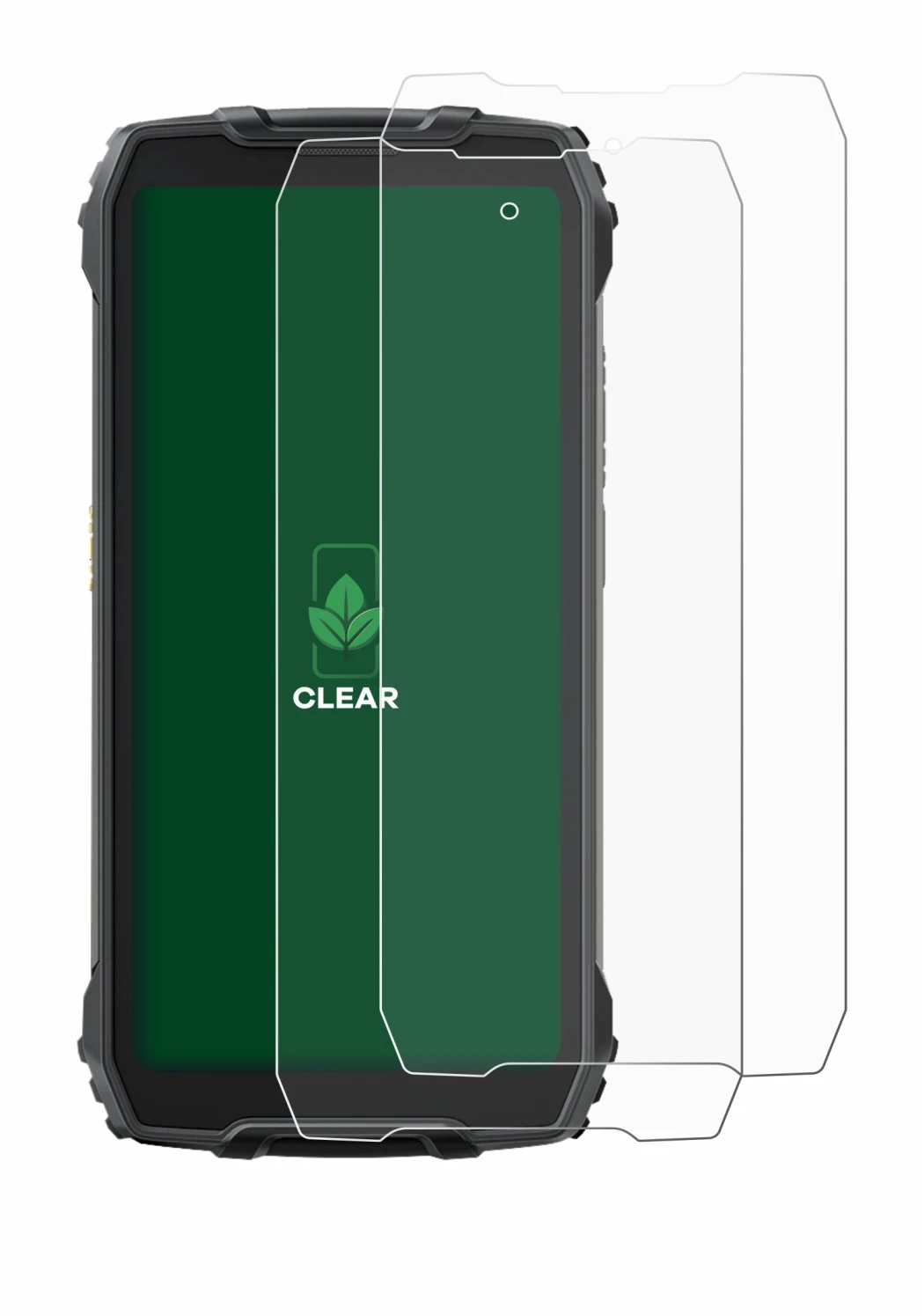 Immagine del dispositivo Blackview BV7300 con un'ampia varietà di protezioni per lo schermo.