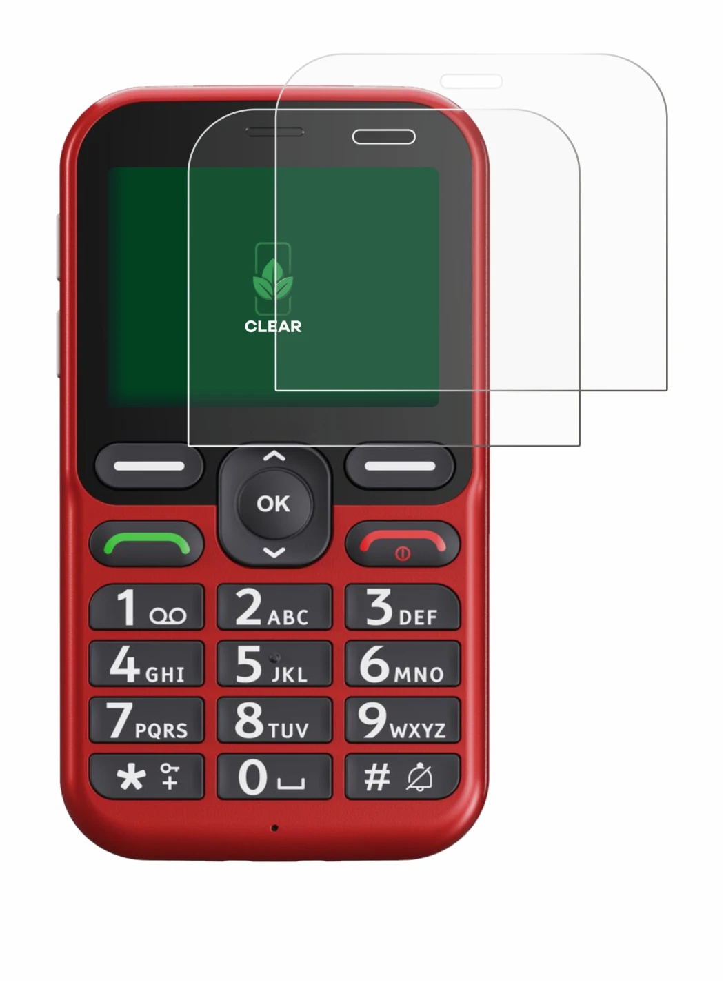 Immagine del dispositivo Doro Leva L10 con un'ampia varietà di protezioni per lo schermo.