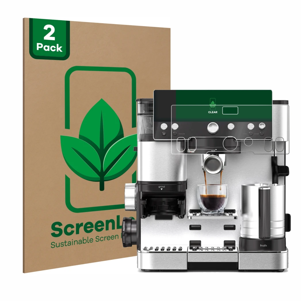 Parte frontale di una confezione del prodotto con il logo del marchio ScreenLeaf. Accanto è raffigurato il dispositivo Ninja L