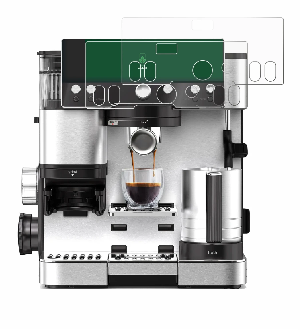 Immagine del dispositivo Ninja Luxe Cafe Essential con un'ampia varietà di protezioni per lo schermo.