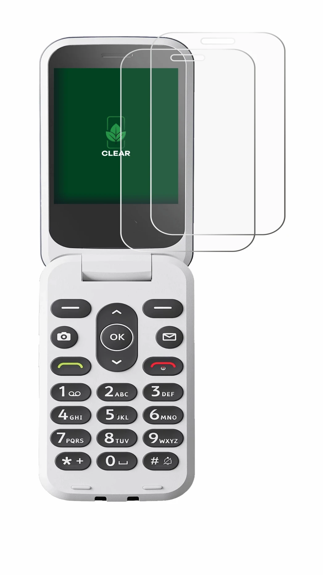 Immagine del dispositivo Doro 2820 con un'ampia varietà di protezioni per lo schermo.