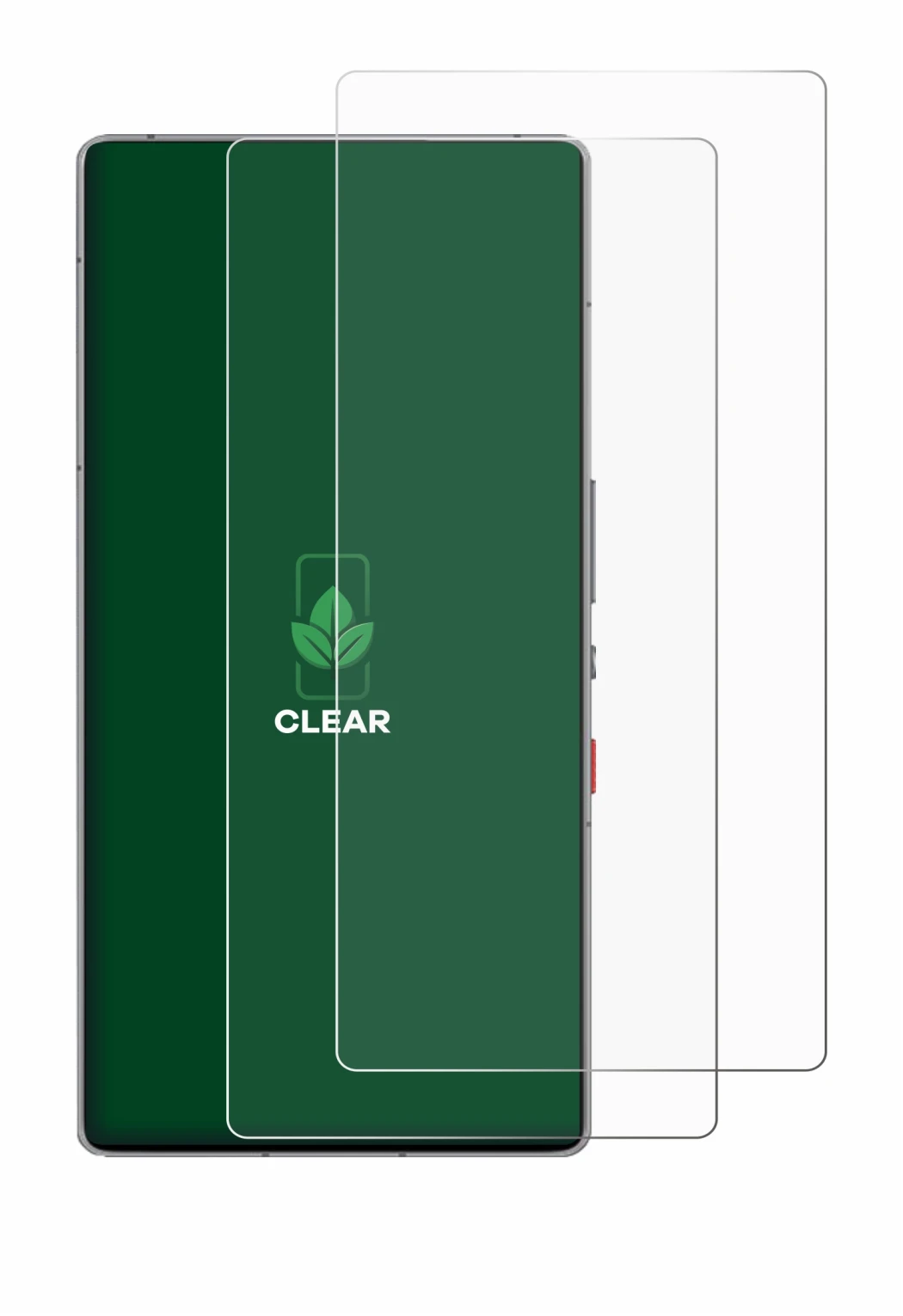 Immagine del dispositivo ZTE Nubia Red Magic 10 Pro con un'ampia varietà di protezioni per lo schermo.