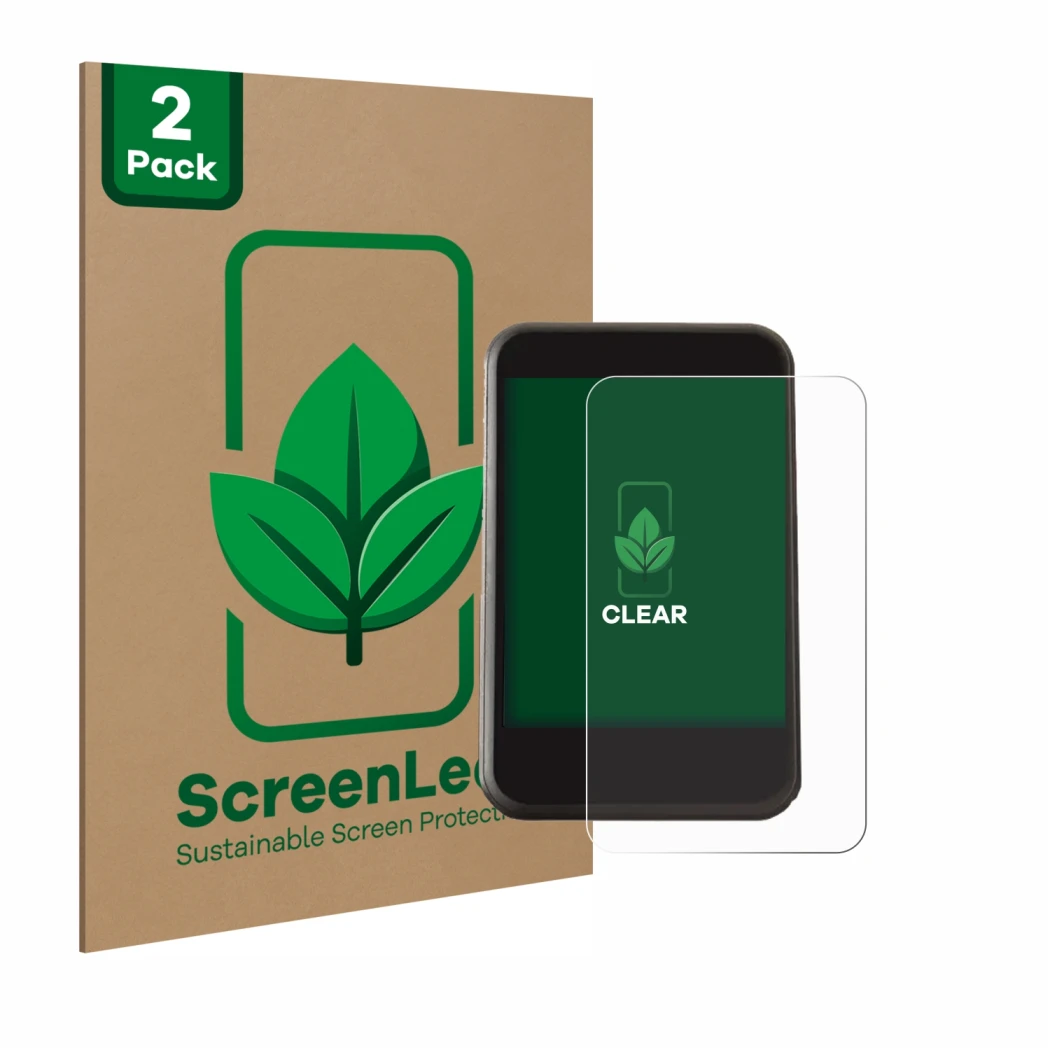 Parte frontale di una confezione del prodotto con il logo del marchio ScreenLeaf. Accanto è raffigurato il dispositivo Freesky