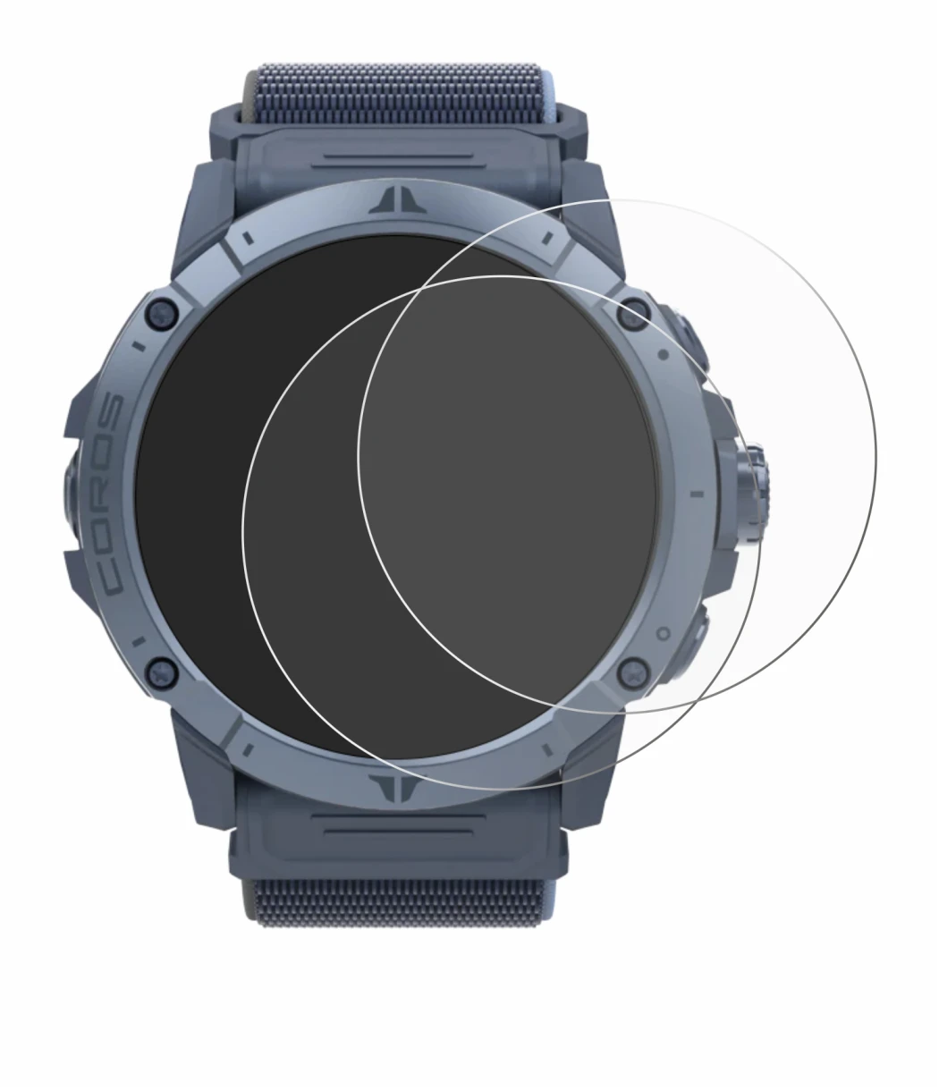 Immagine del dispositivo Coros Vertix 2S con un'ampia varietà di protezioni per lo schermo.