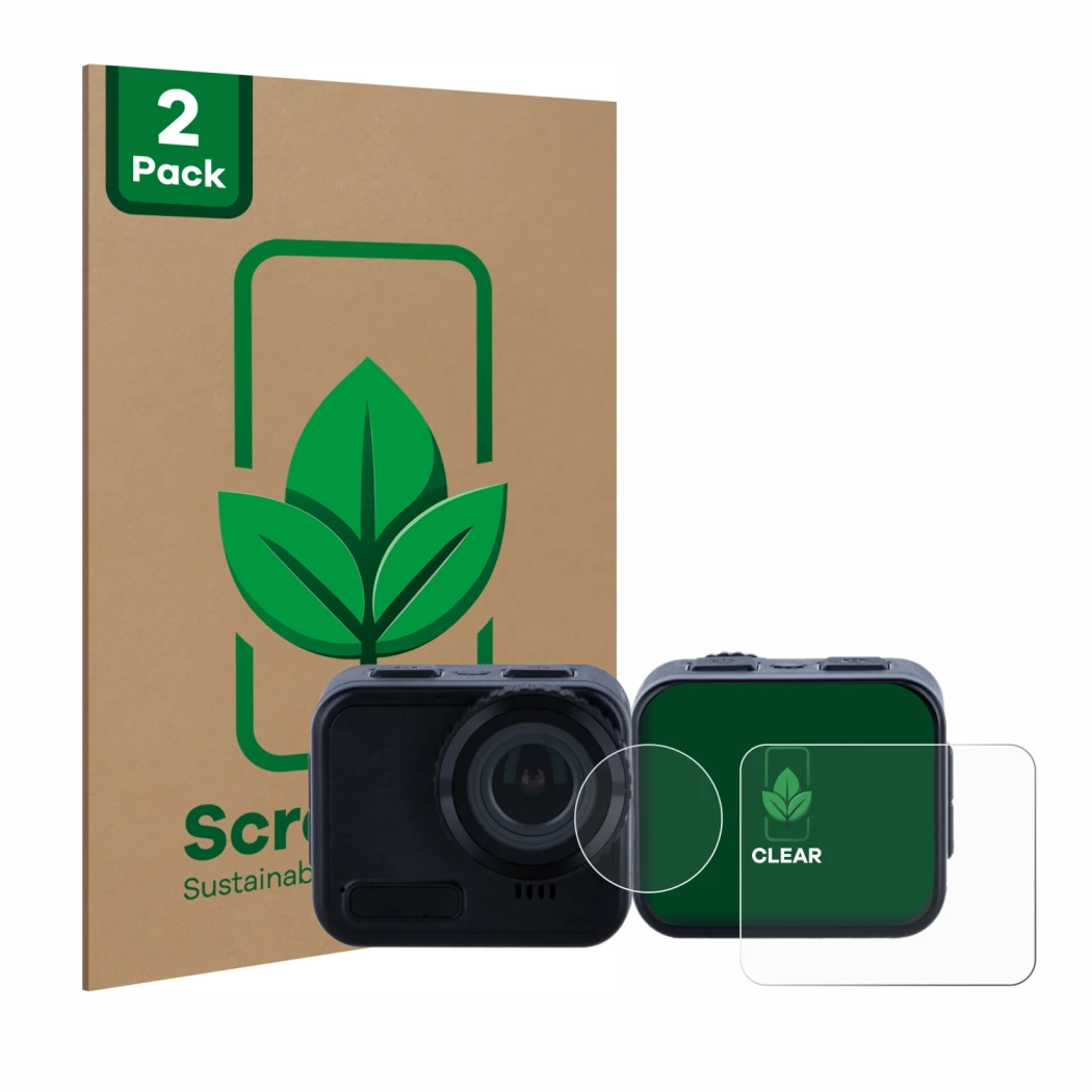 Parte frontale di una confezione del prodotto con il logo del marchio ScreenLeaf. Accanto è raffigurato il dispositivo Rollei 