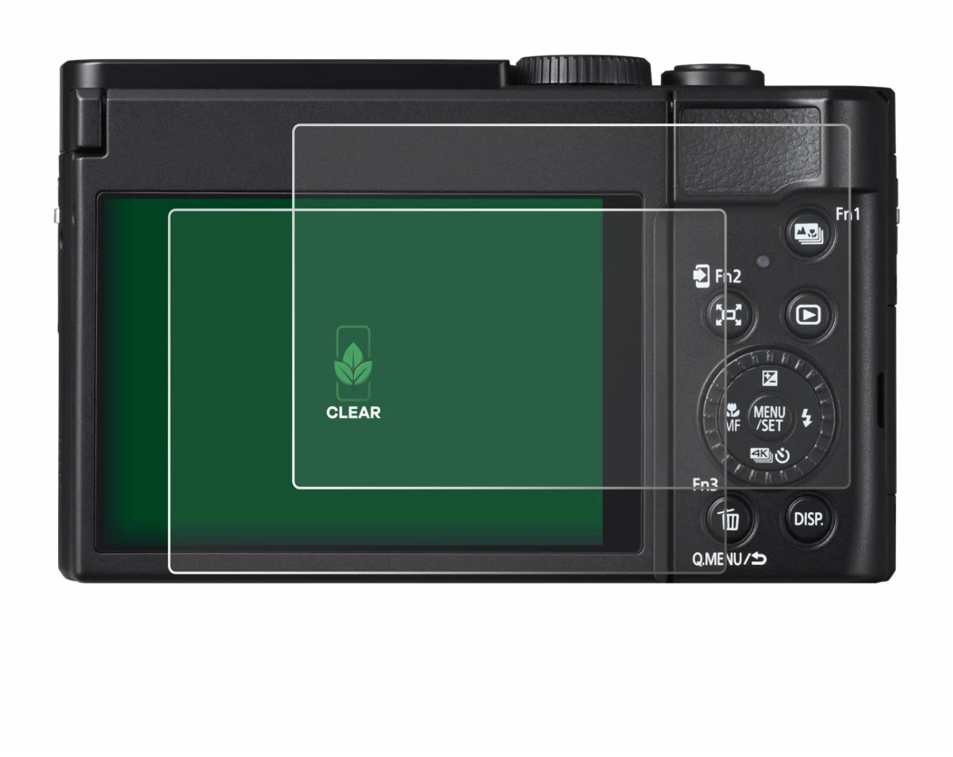 Immagine del dispositivo Panasonic Lumix DC-TZ99 con un'ampia varietà di protezioni per lo schermo.