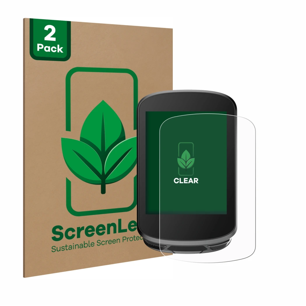 Parte frontale di una confezione del prodotto con il logo del marchio ScreenLeaf. Accanto è raffigurato il dispositivo Magene 