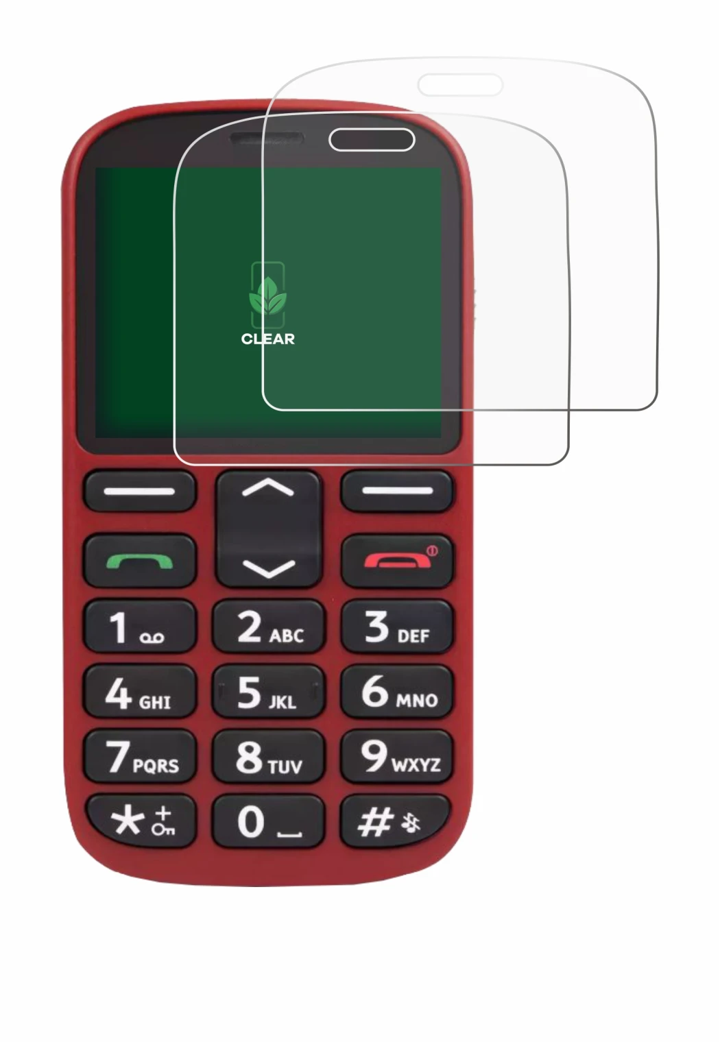 Immagine del dispositivo Doro 1360 con un'ampia varietà di protezioni per lo schermo.