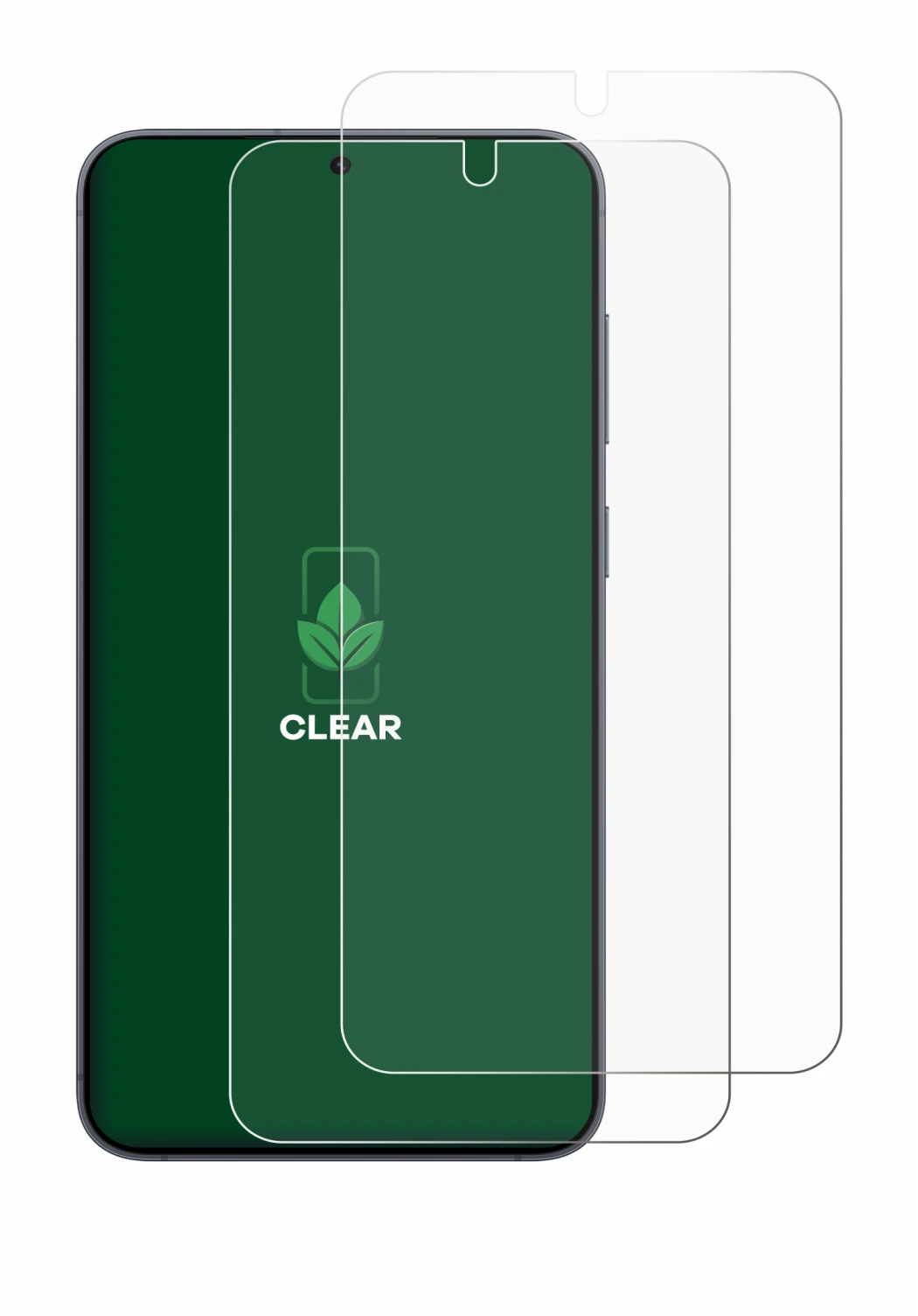 Immagine del dispositivo Samsung Galaxy S25 con un'ampia varietà di protezioni per lo schermo.