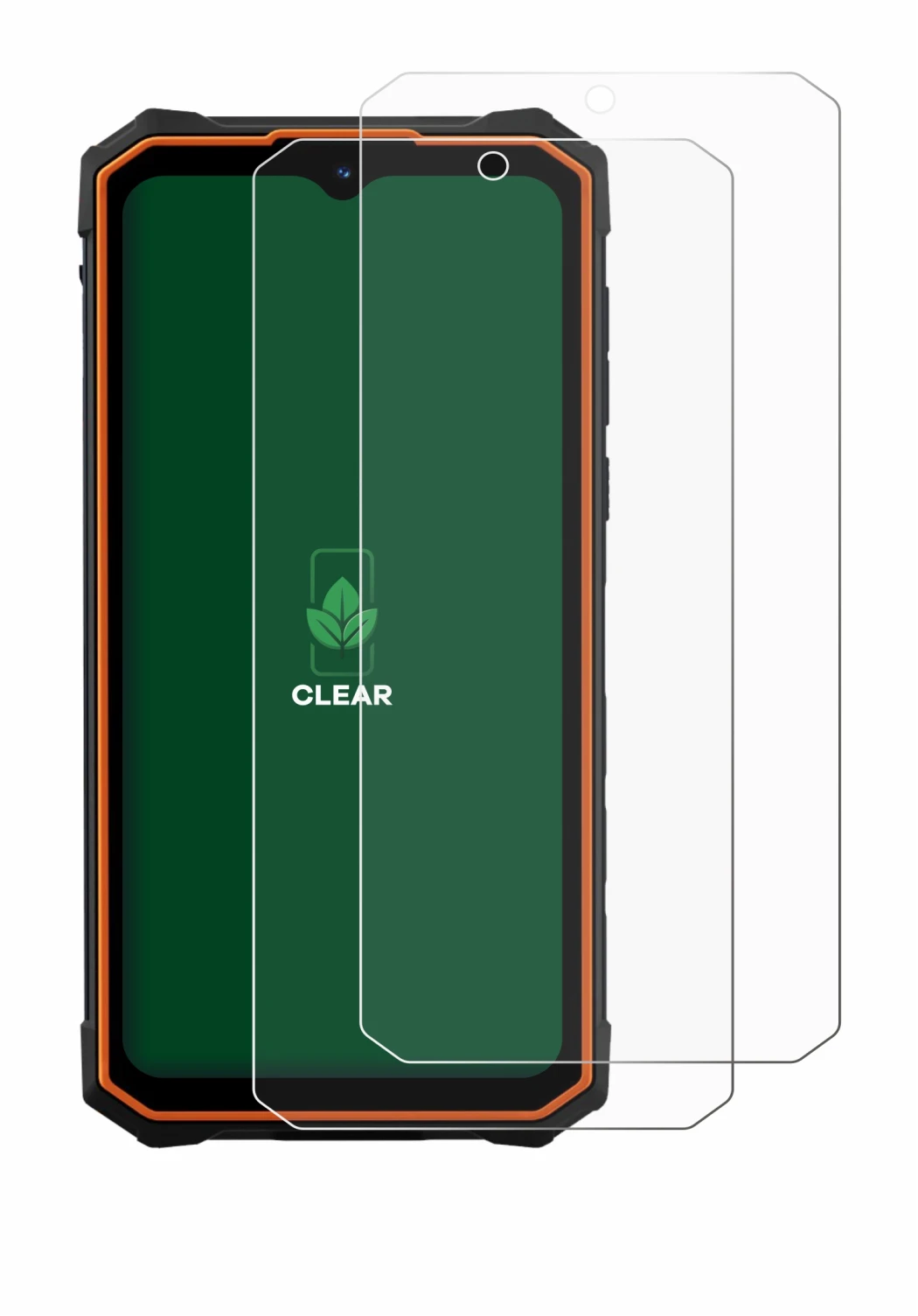 Immagine del dispositivo Hotwav Cyber 13 con un'ampia varietà di protezioni per lo schermo.