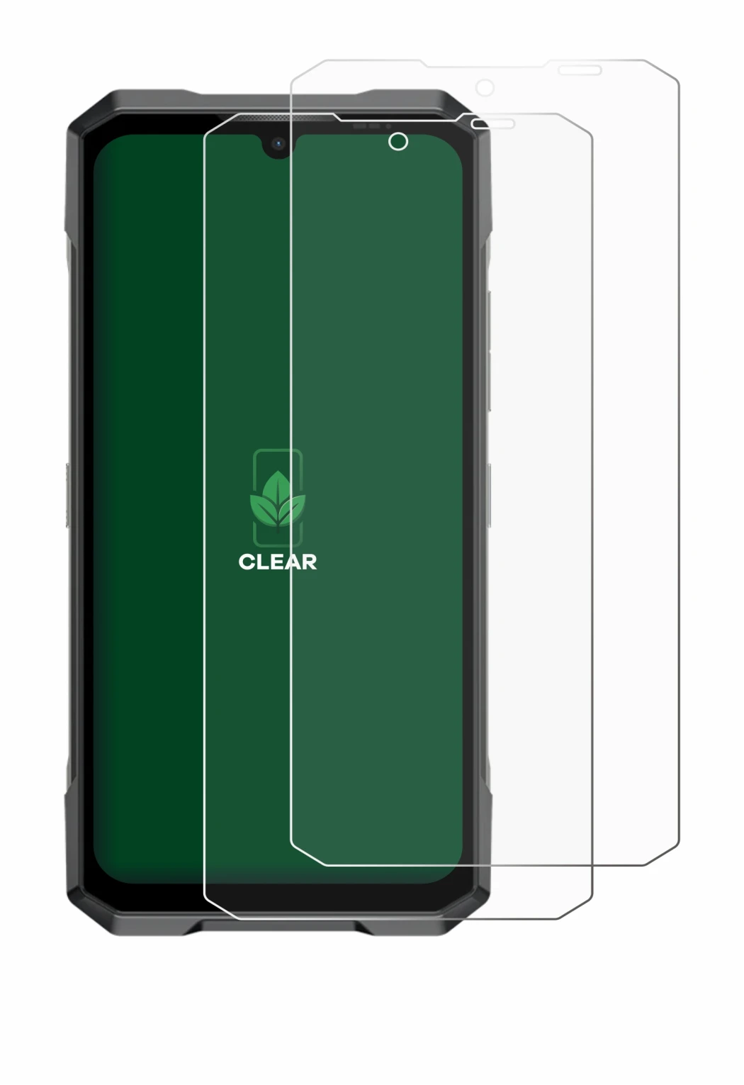 Immagine del dispositivo Doogee Blade GT con un'ampia varietà di protezioni per lo schermo.
