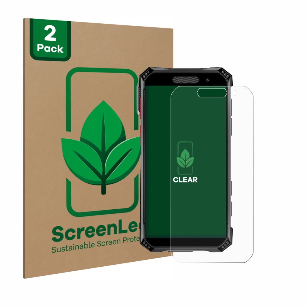 Parte frontale di una confezione del prodotto con il logo del marchio ScreenLeaf. Accanto è raffigurato il dispositivo Soyes S