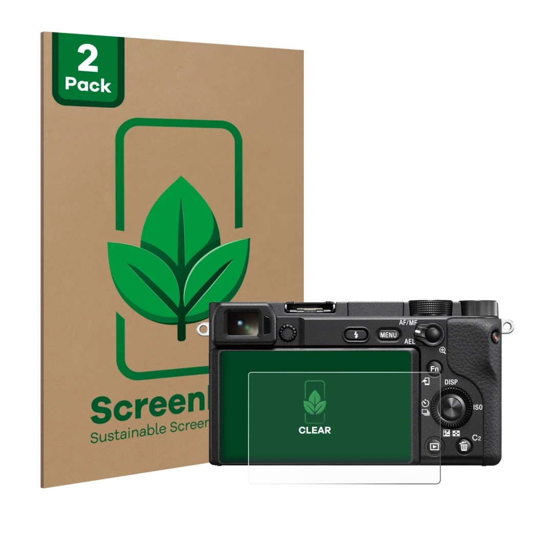 Parte frontale di una confezione del prodotto con il logo del marchio ScreenLeaf. Accanto è raffigurato il dispositivo Sony Al