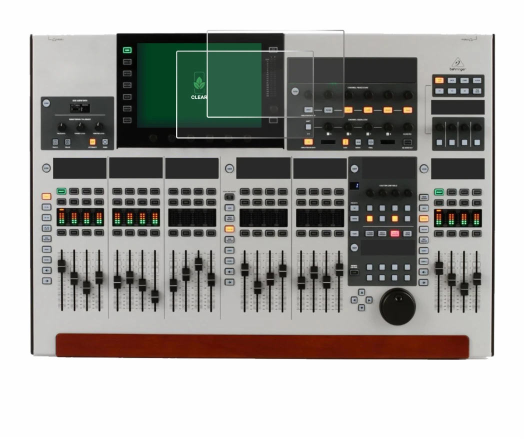 Immagine del dispositivo Behringer Wing con un'ampia varietà di protezioni per lo schermo.