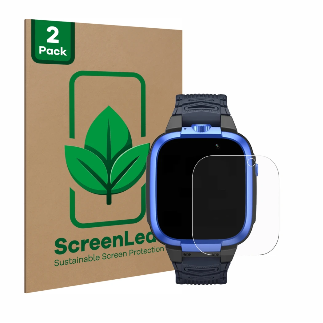 Parte frontale di una confezione del prodotto con il logo del marchio ScreenLeaf. Accanto è raffigurato il dispositivo Xiaomi 