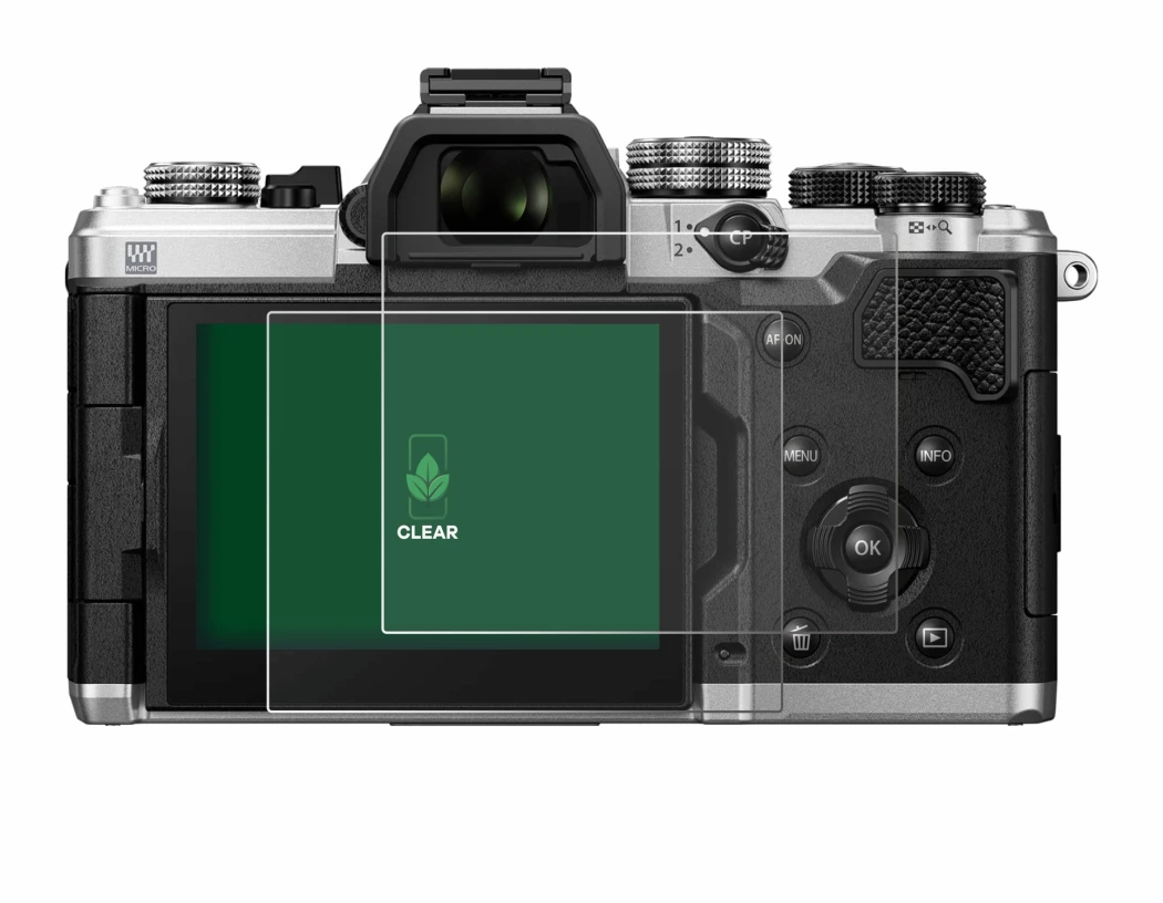Immagine del dispositivo OM System OM-3 con un'ampia varietà di protezioni per lo schermo.