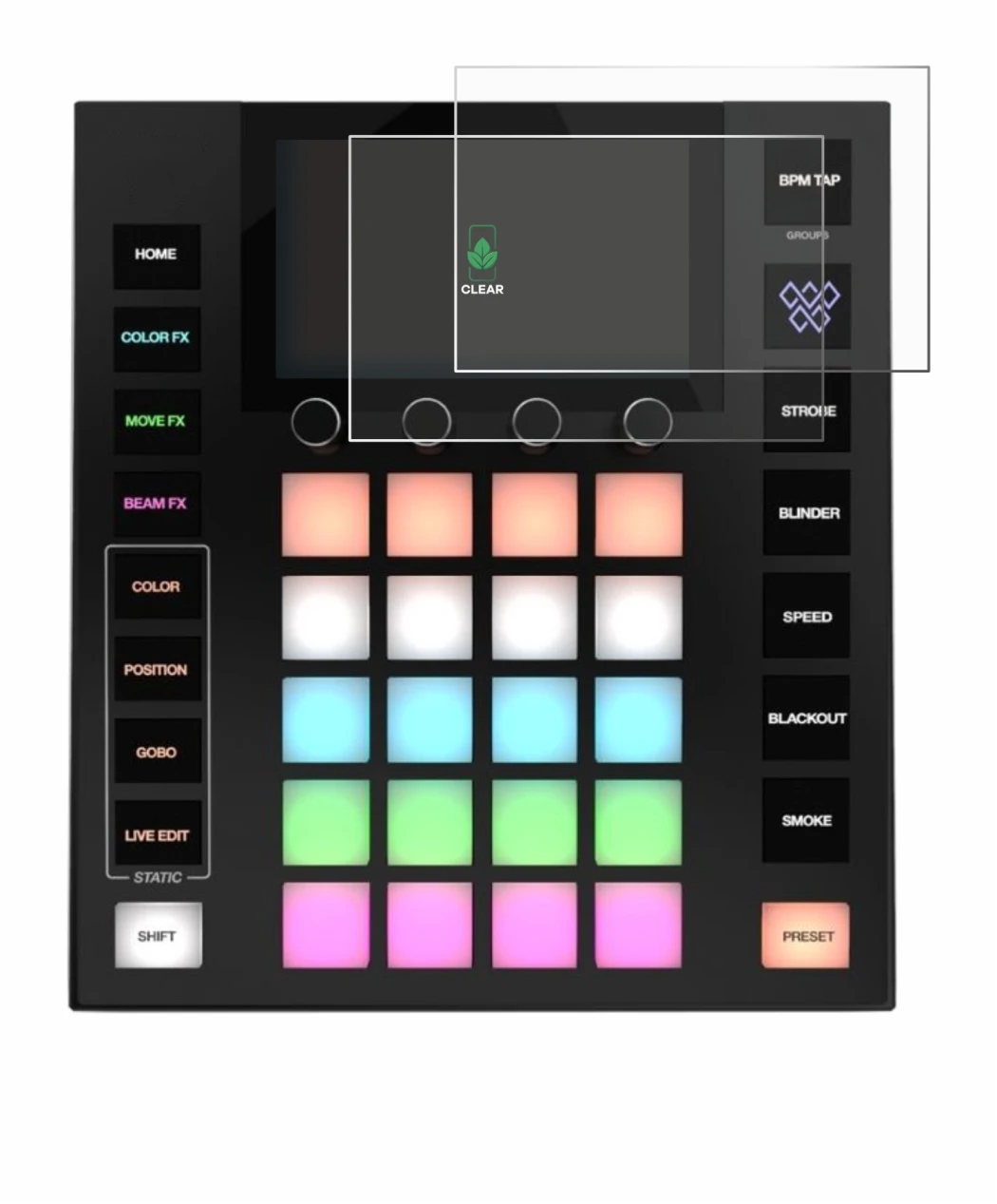 Immagine del dispositivo Wolfmix W1 MK2 con un'ampia varietà di protezioni per lo schermo.