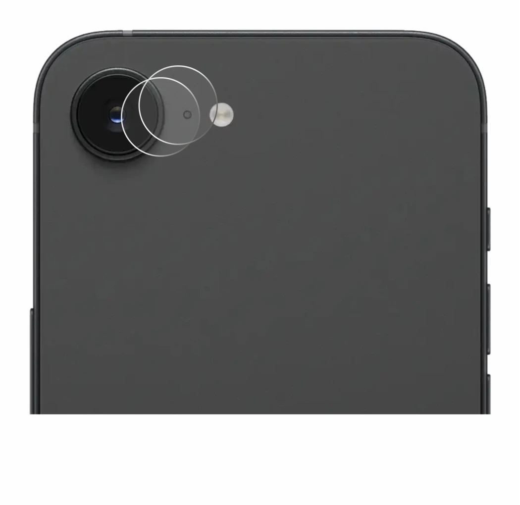 Immagine del dispositivo Apple iPhone 16e (SOLO Fotocamera) con un'ampia varietà di protezioni per lo schermo.