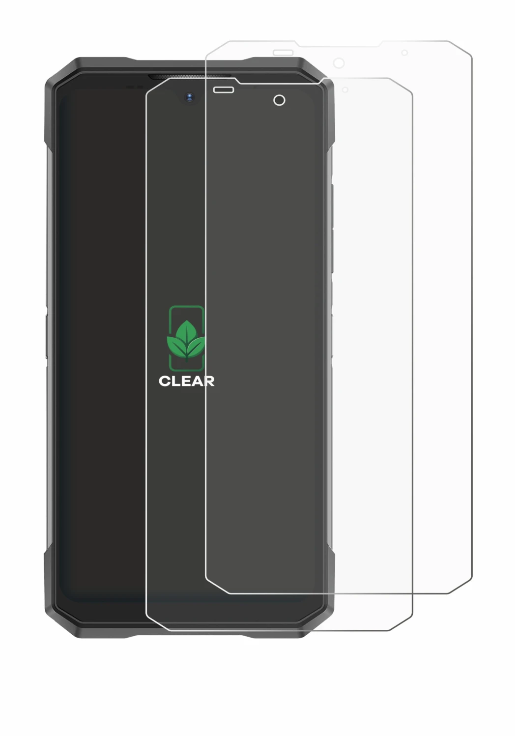Immagine del dispositivo Doogee S200X con un'ampia varietà di protezioni per lo schermo.