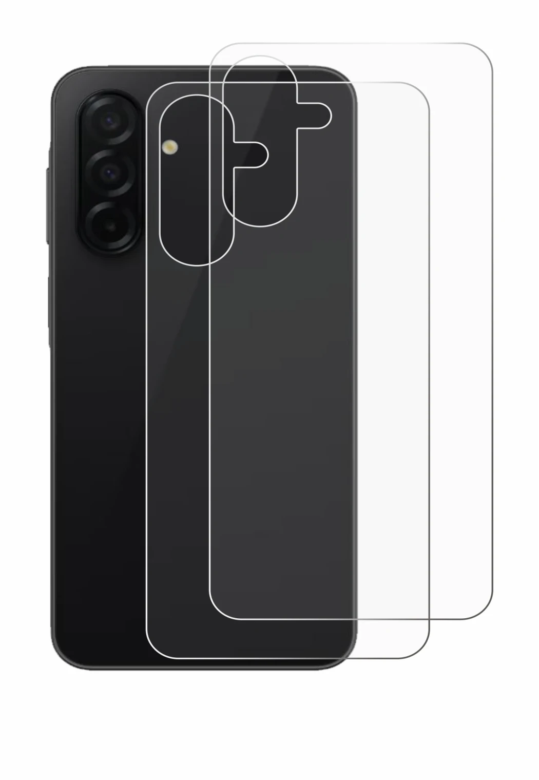 Immagine del dispositivo Samsung Galaxy A26 5G (Posteriore) con un'ampia varietà di protezioni per lo schermo.
