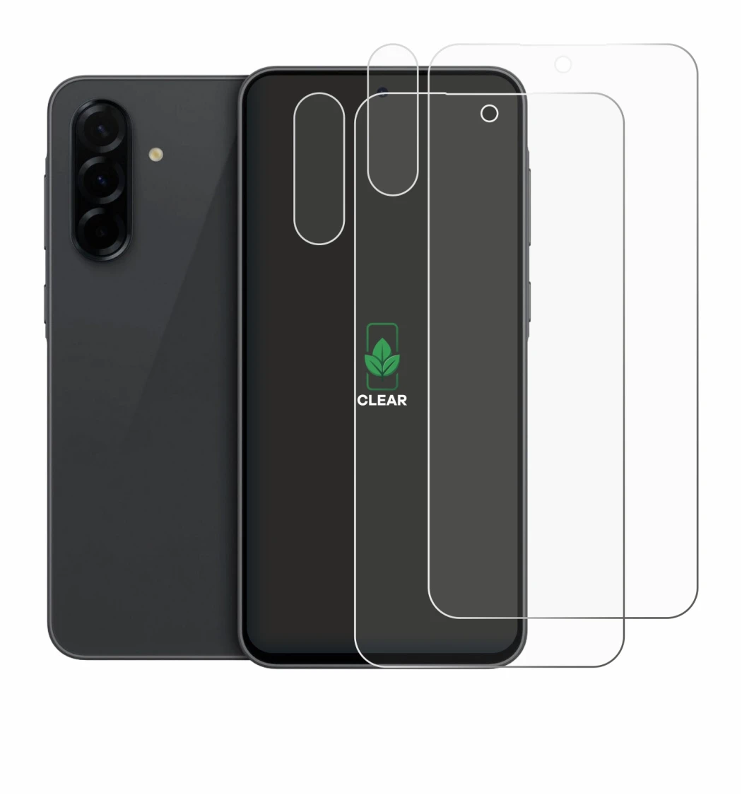 Immagine del dispositivo Samsung Galaxy A36 5G (Fronte+Fotocamera) con un'ampia varietà di protezioni per lo schermo.