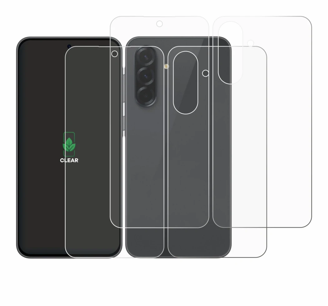 Immagine del dispositivo Samsung Galaxy A36 5G (Fronte+Retro) con un'ampia varietà di protezioni per lo schermo.