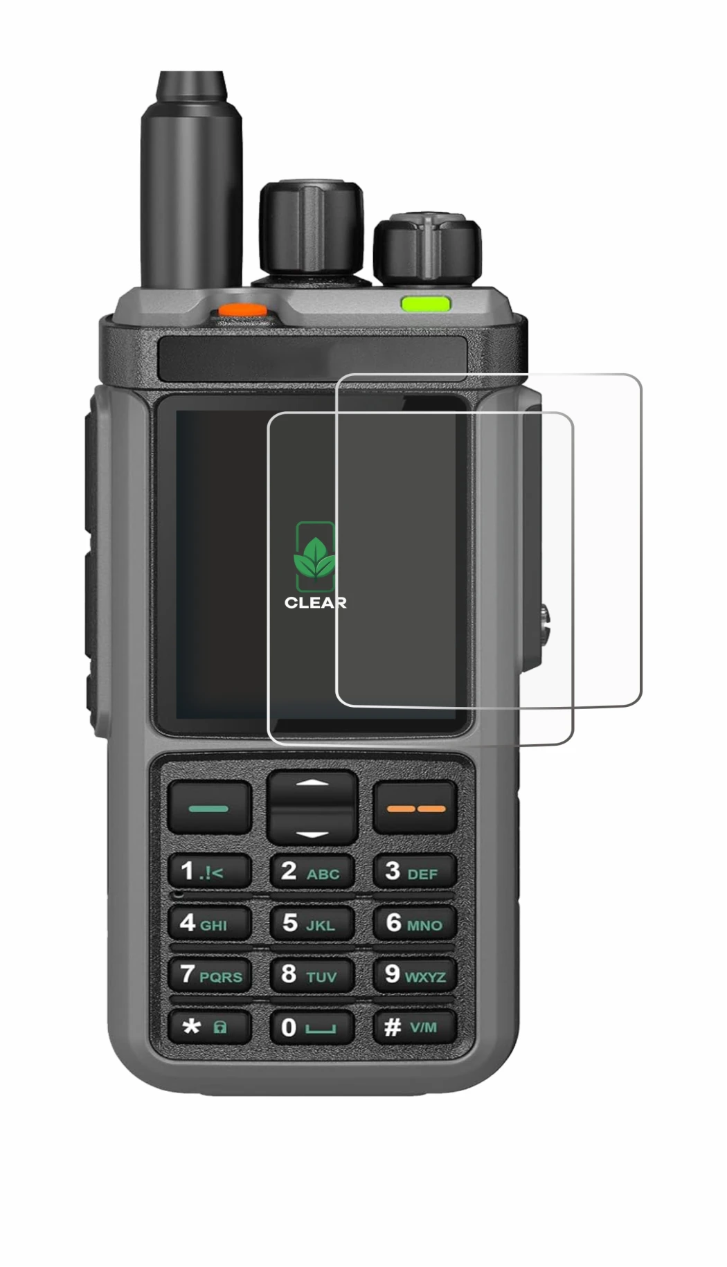 Immagine del dispositivo Radtel RT-880 con un'ampia varietà di protezioni per lo schermo.