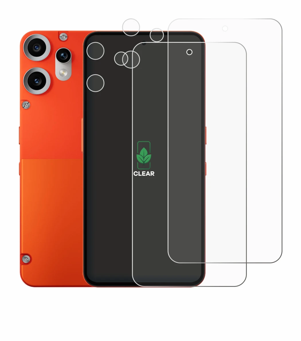 Immagine del dispositivo Nothing CMF Phone 2 Pro (Fronte+Fotocamera) con un'ampia varietà di protezioni per lo schermo.