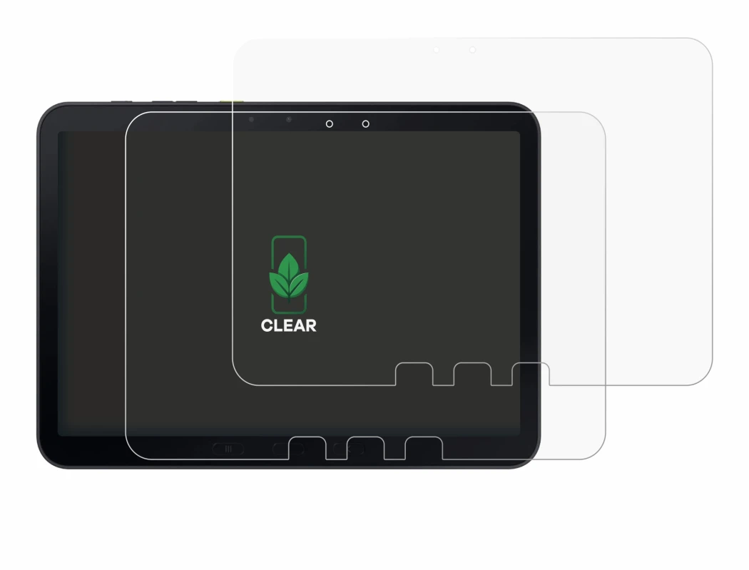 Immagine del dispositivo Samsung Galaxy Tab Active 5 Pro con un'ampia varietà di protezioni per lo schermo.
