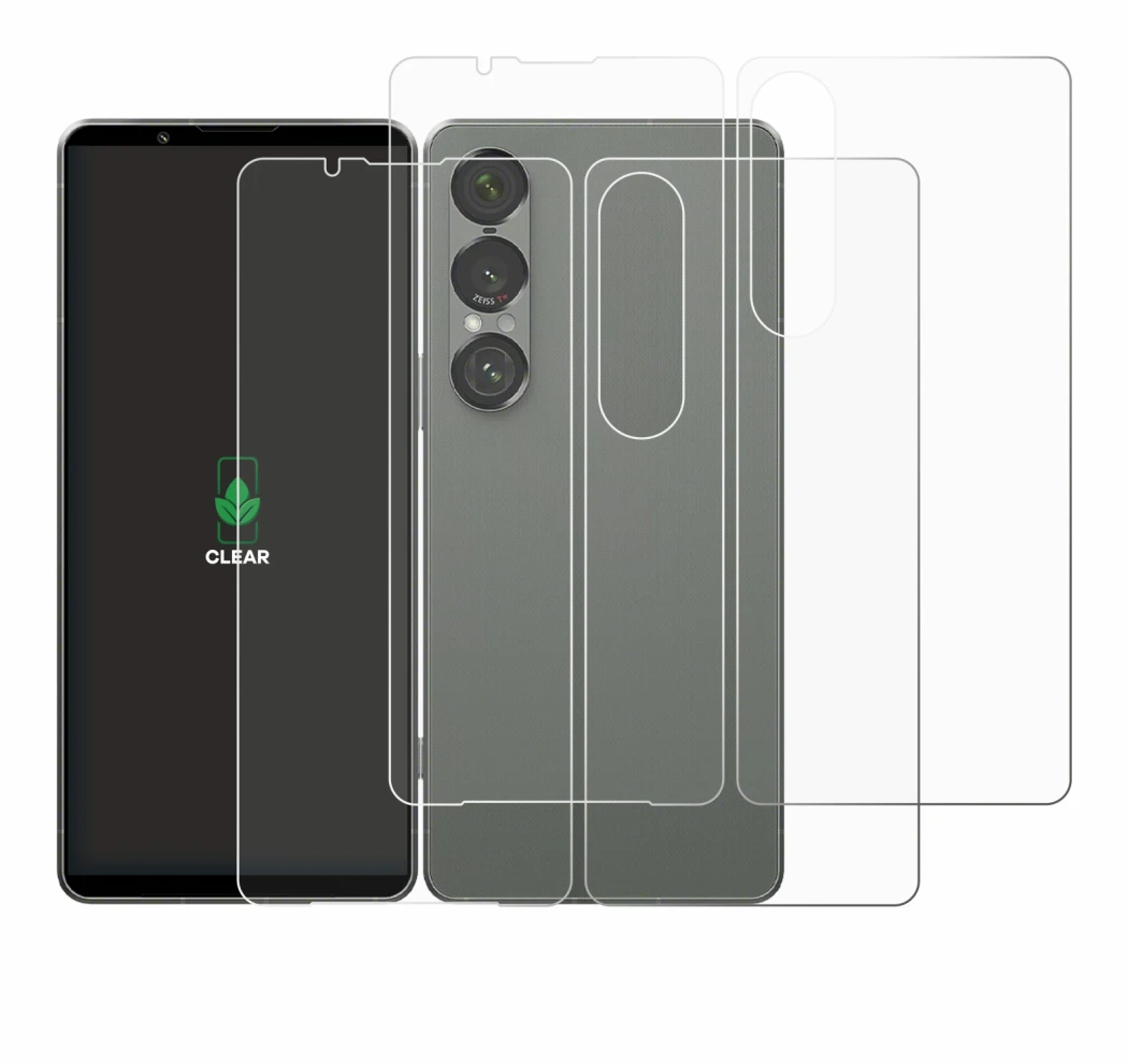 Immagine del dispositivo Sony Xperia 1 VII (Fronte+Retro) con un'ampia varietà di protezioni per lo schermo.