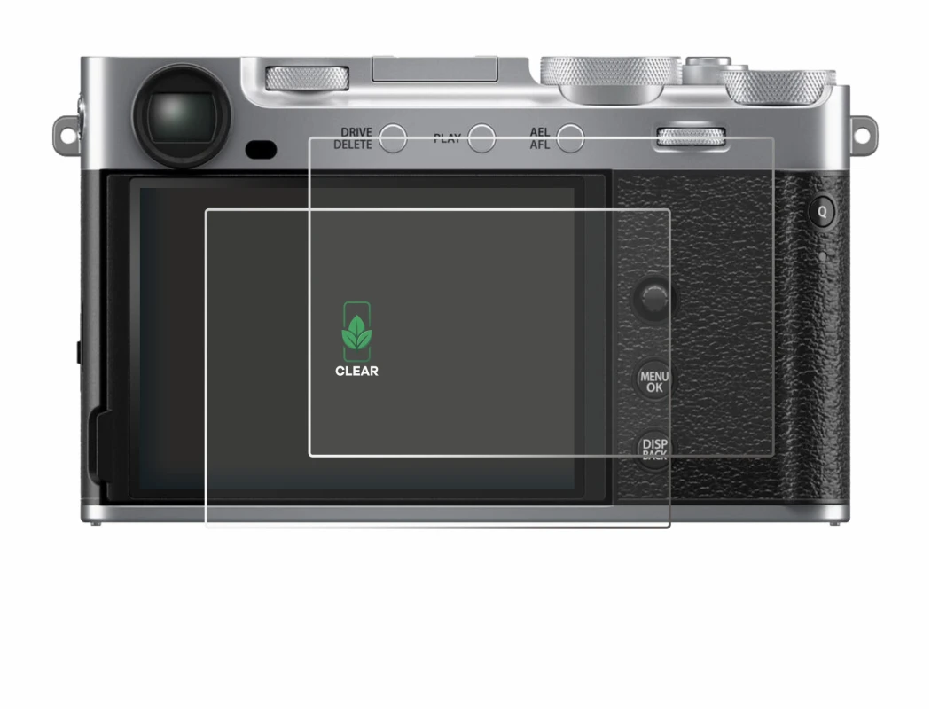 Immagine del dispositivo Fujifilm X-E5 con un'ampia varietà di protezioni per lo schermo.