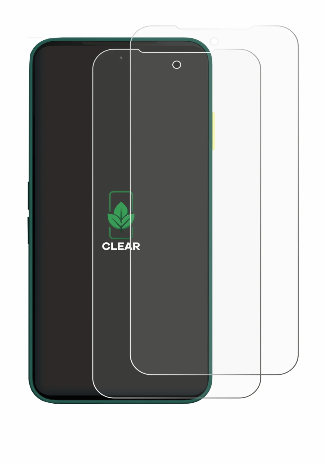 Immagine del dispositivo Fairphone 6 con un'ampia varietà di protezioni per lo schermo.