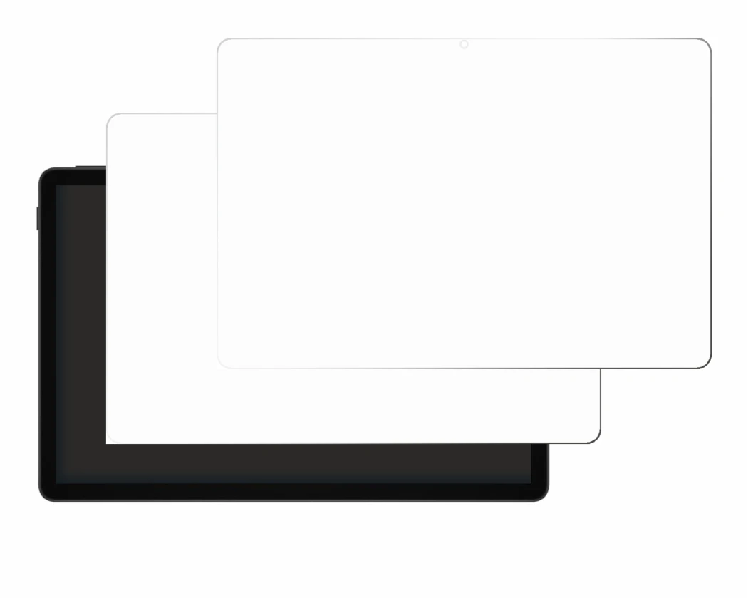 Immagine del dispositivo Doogee Tab A9 Pro+ con un'ampia varietà di protezioni per lo schermo.