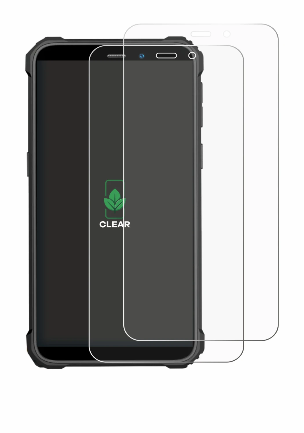 Immagine del dispositivo Oukitel WP32 Pro con un'ampia varietà di protezioni per lo schermo.