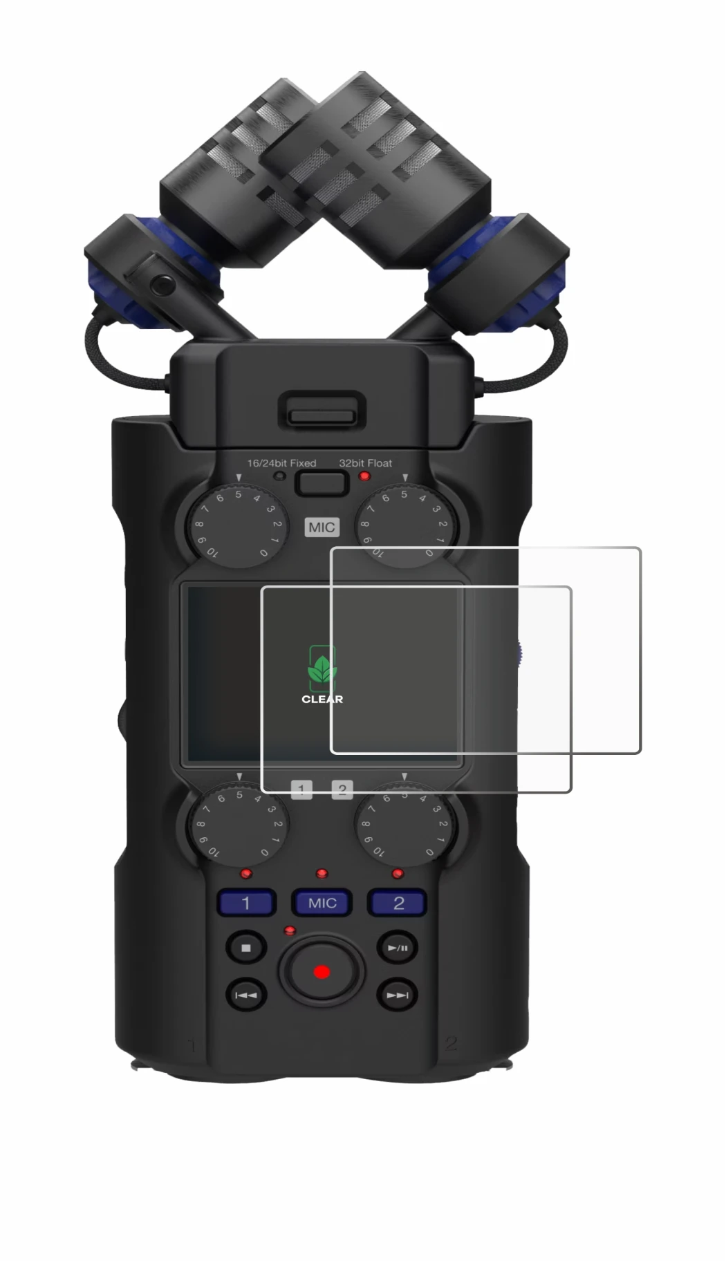 Immagine del dispositivo Zoom H5 Studio con un'ampia varietà di protezioni per lo schermo.