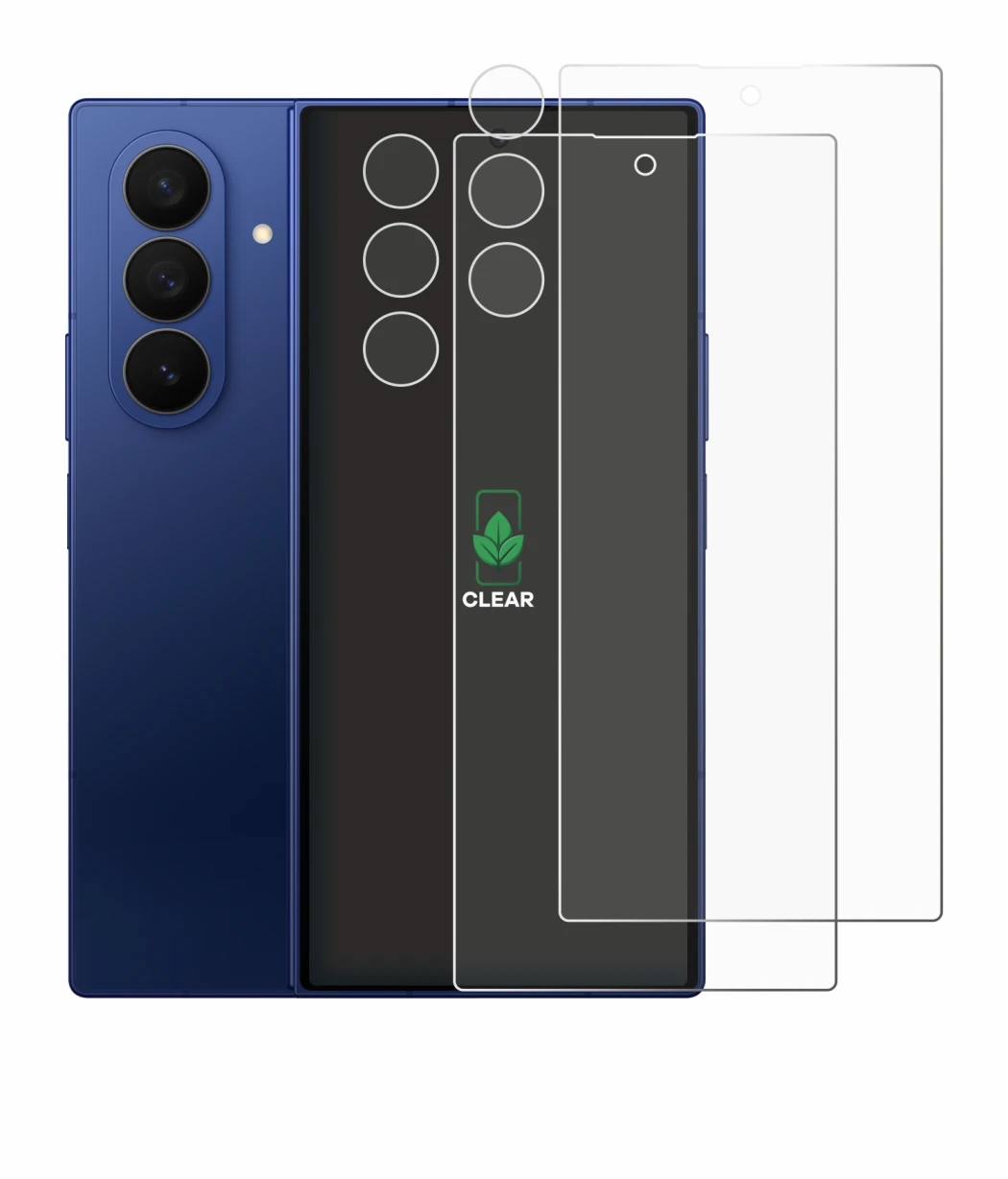 Immagine del dispositivo Samsung Galaxy Z Fold 7 (Fronte+Fotocamera) con un'ampia varietà di protezioni per lo schermo.