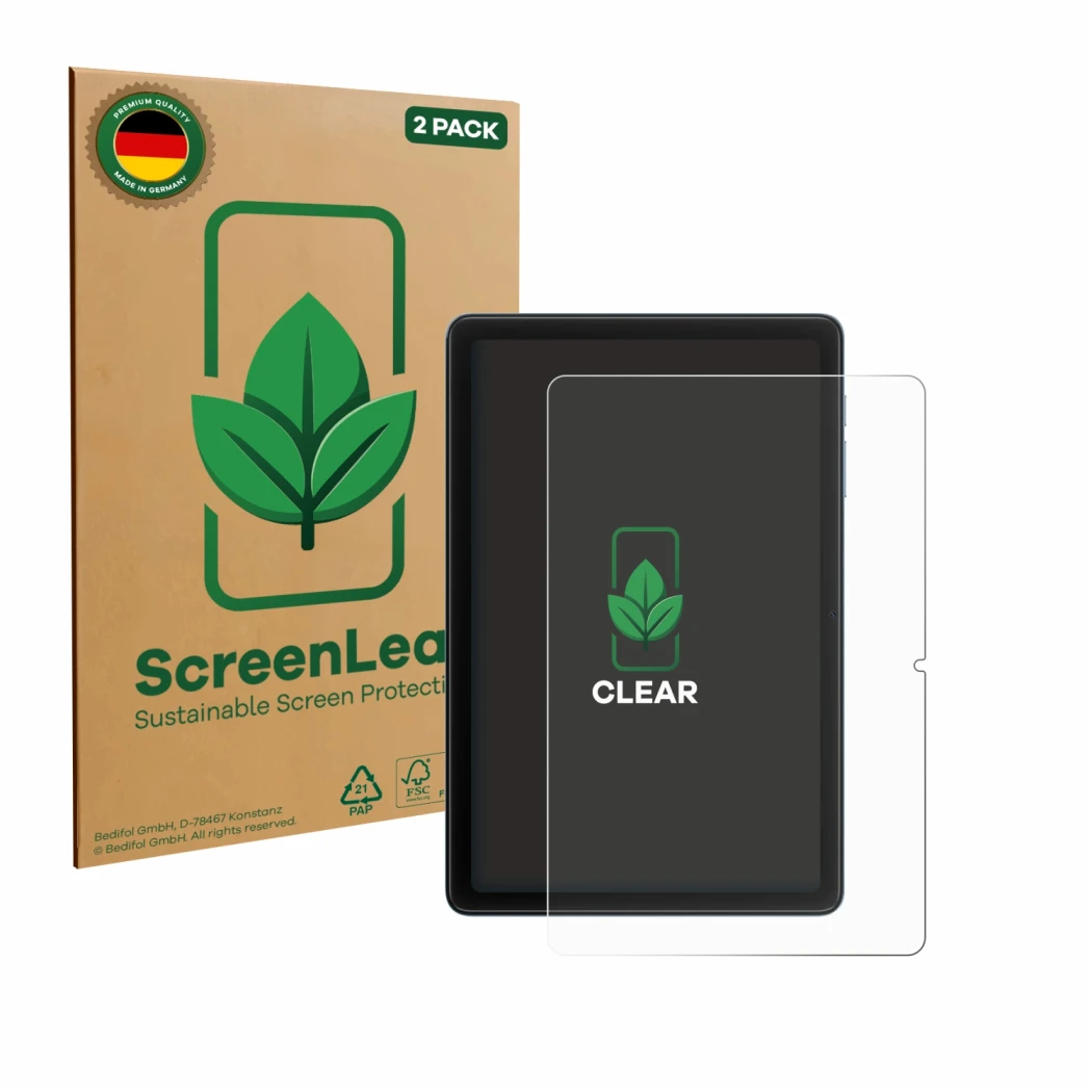 Parte frontale di una confezione del prodotto con il logo del marchio ScreenLeaf. Accanto è raffigurato il dispositivo Blackvi