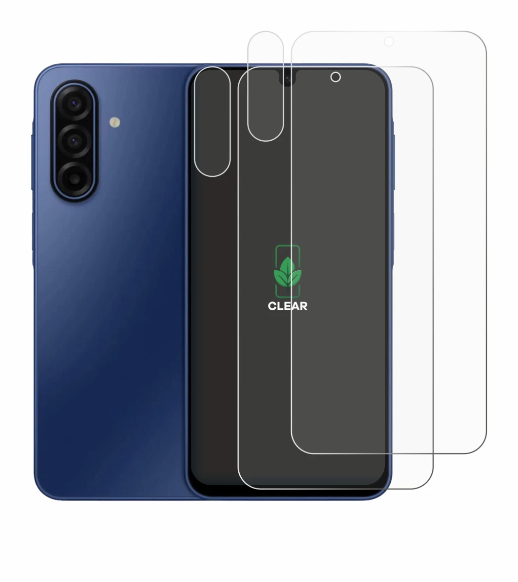 Immagine del dispositivo Samsung Galaxy A17 5G (Fronte+Fotocamera) con un'ampia varietà di protezioni per lo schermo.