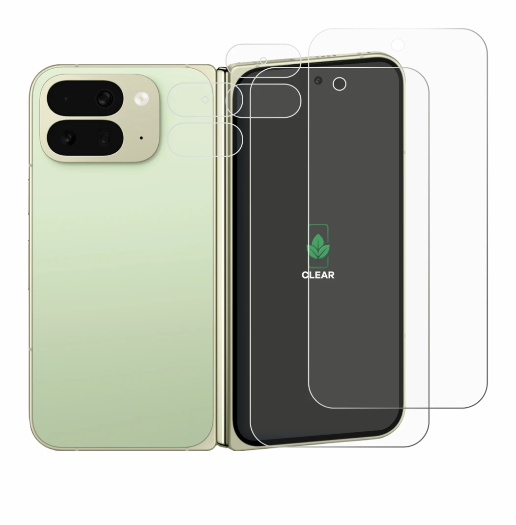 Immagine del dispositivo Google Pixel 10 Pro Fold (Fronte+Fotocamera) con un'ampia varietà di protezioni per lo schermo.