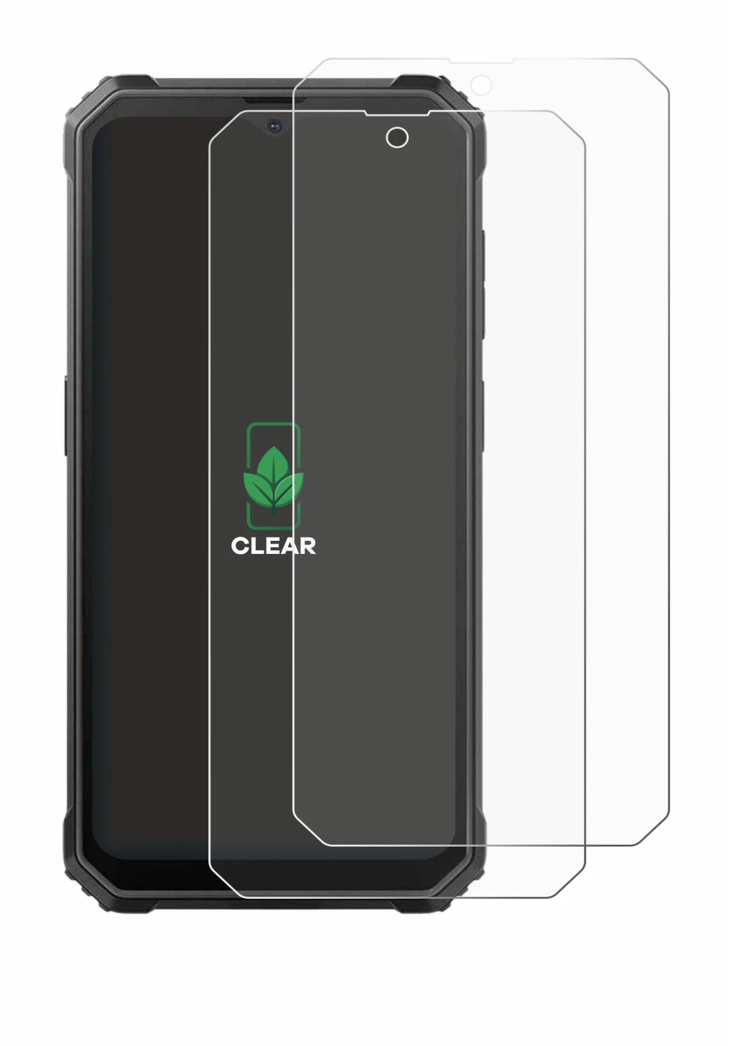 Immagine del dispositivo Blackview BV4800 SE con un'ampia varietà di protezioni per lo schermo.