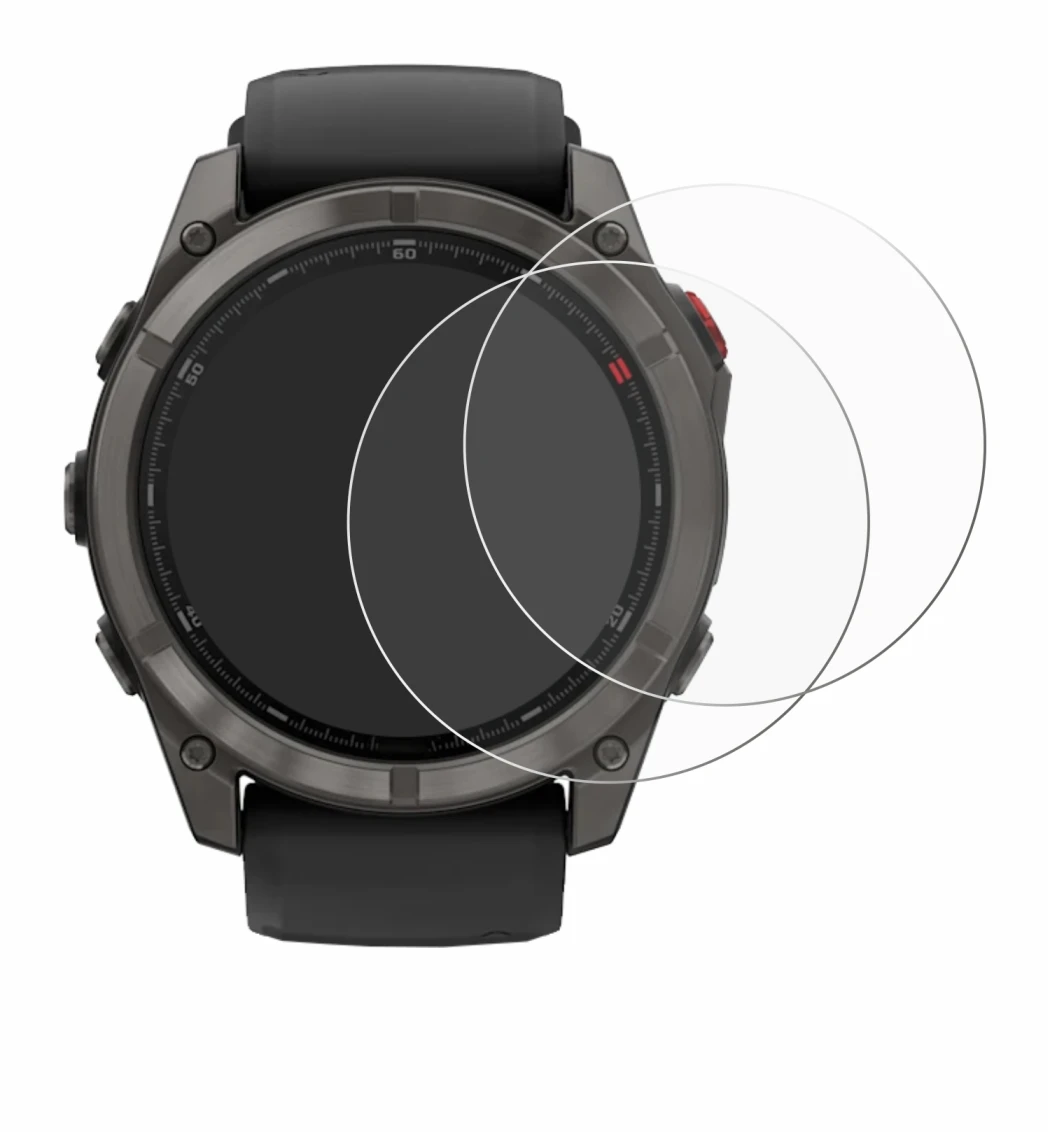 Immagine del dispositivo Garmin Fenix 8 Pro AMOLED (51 mm) con un'ampia varietà di protezioni per lo schermo.
