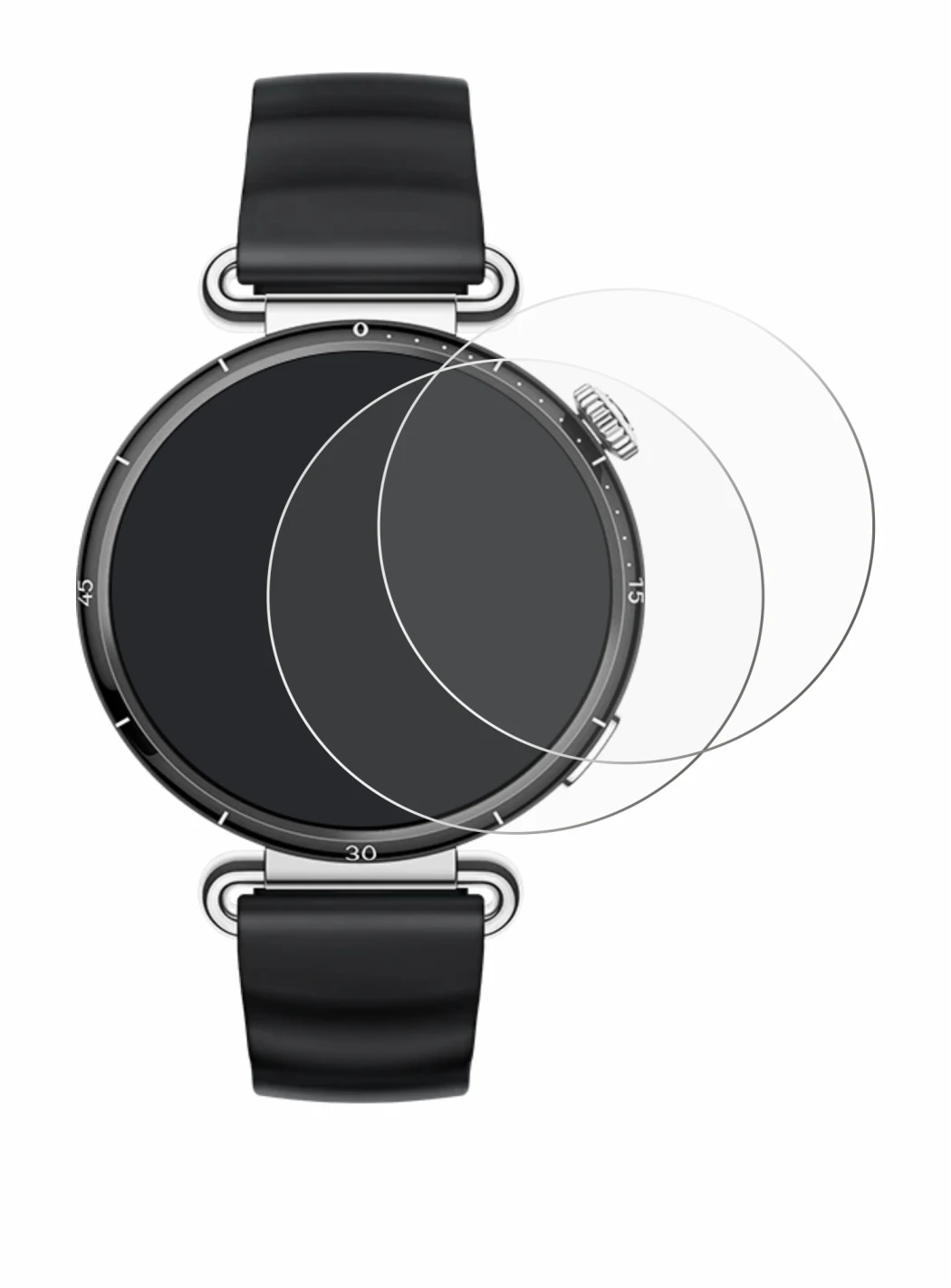 Immagine del dispositivo Huawei Watch GT 6 (41 mm) con un'ampia varietà di protezioni per lo schermo.