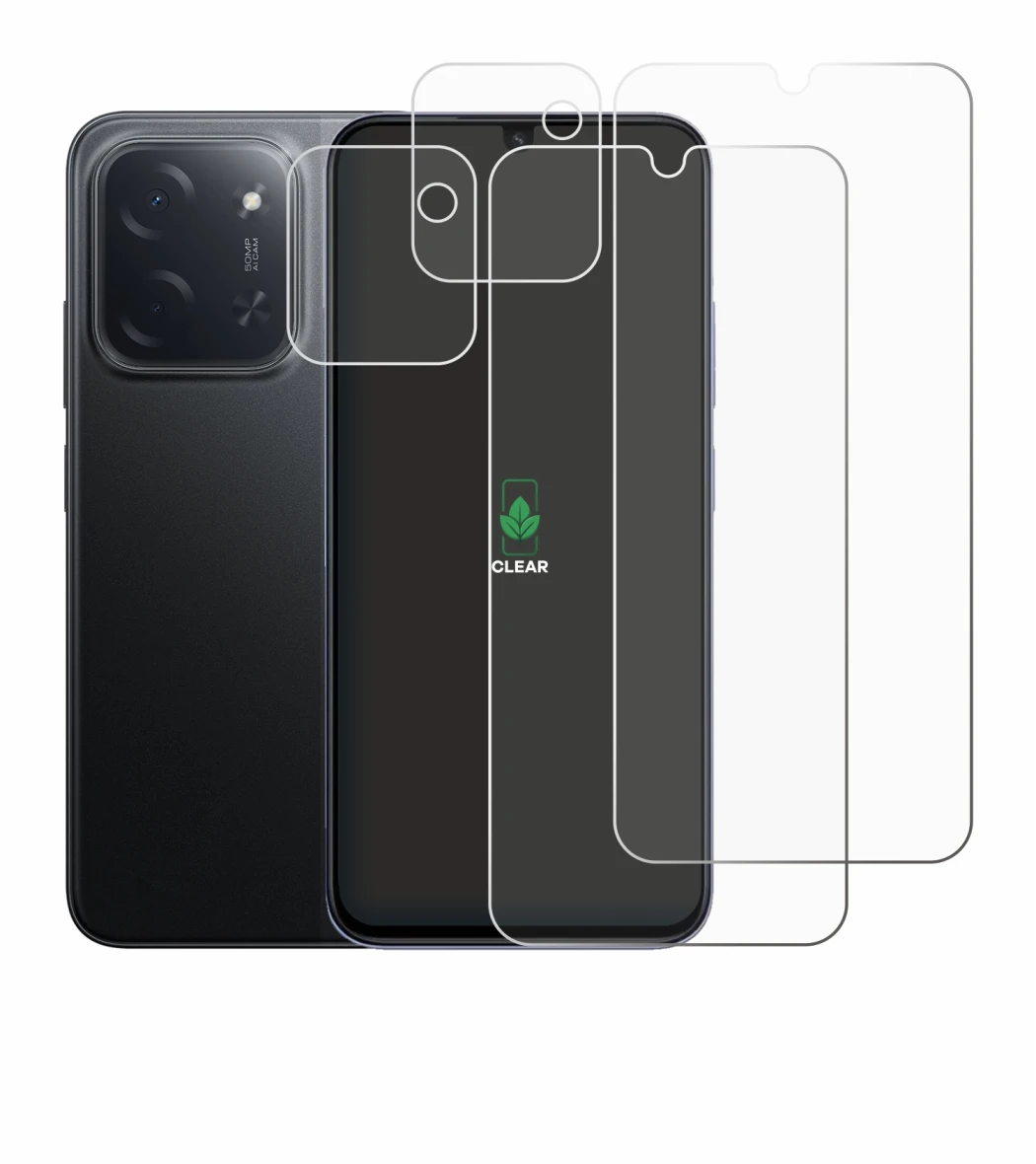 Immagine del dispositivo Xiaomi Poco C85 (Fronte+Fotocamera) con un'ampia varietà di protezioni per lo schermo.