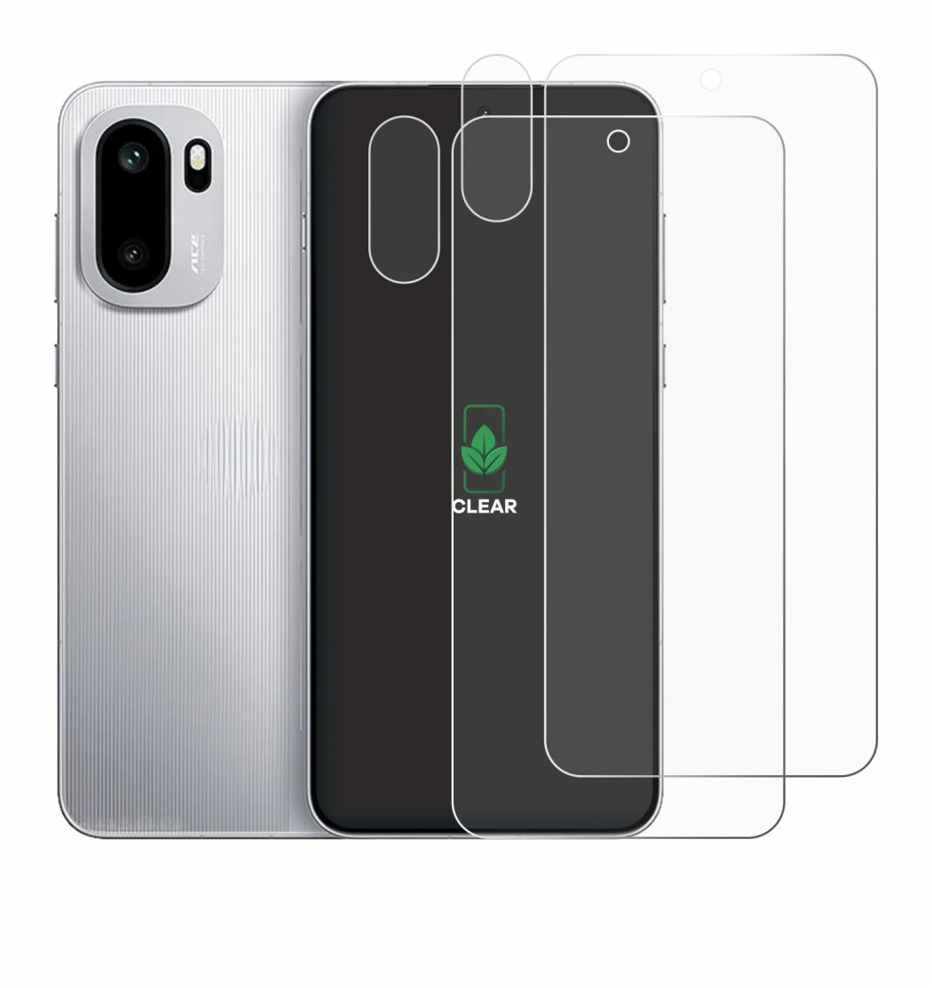 Immagine del dispositivo OnePlus 15R (Fronte+Fotocamera) con un'ampia varietà di protezioni per lo schermo.