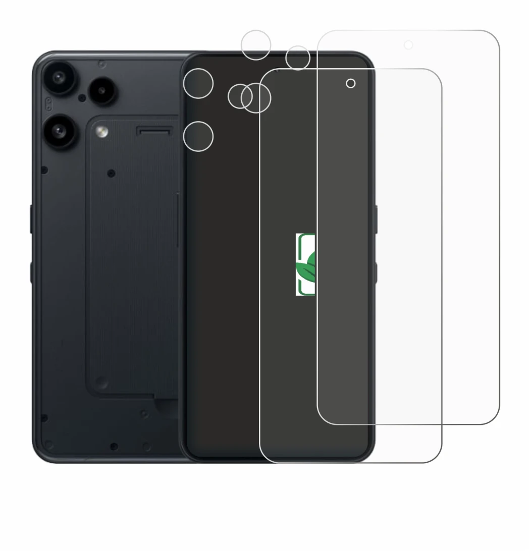 Immagine del dispositivo Nothing Phone (3a) Lite (Fronte+Fotocamera) con un'ampia varietà di protezioni per lo schermo.