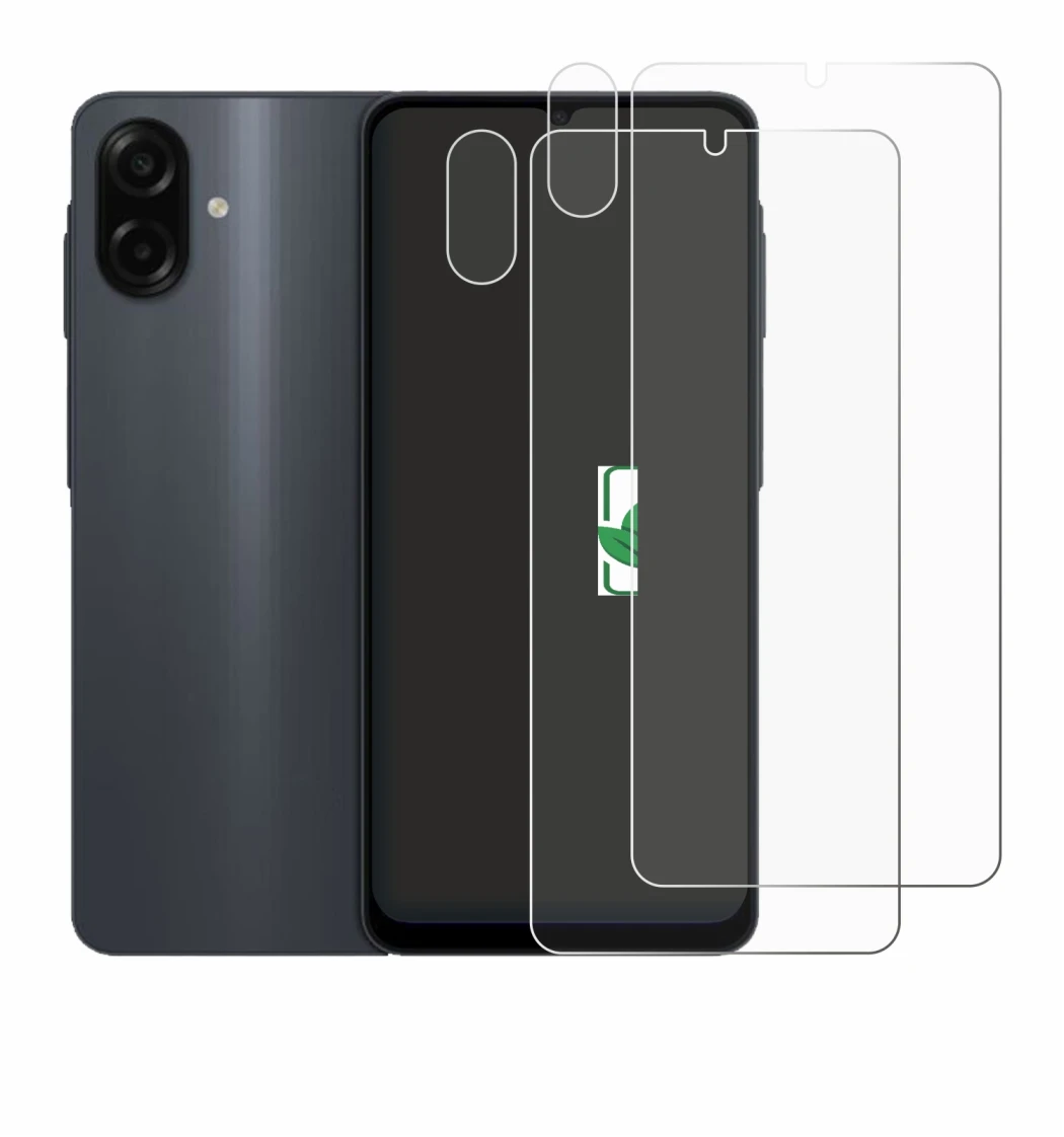 Immagine del dispositivo Samsung Galaxy A07 (Fronte+Fotocamera) con un'ampia varietà di protezioni per lo schermo.