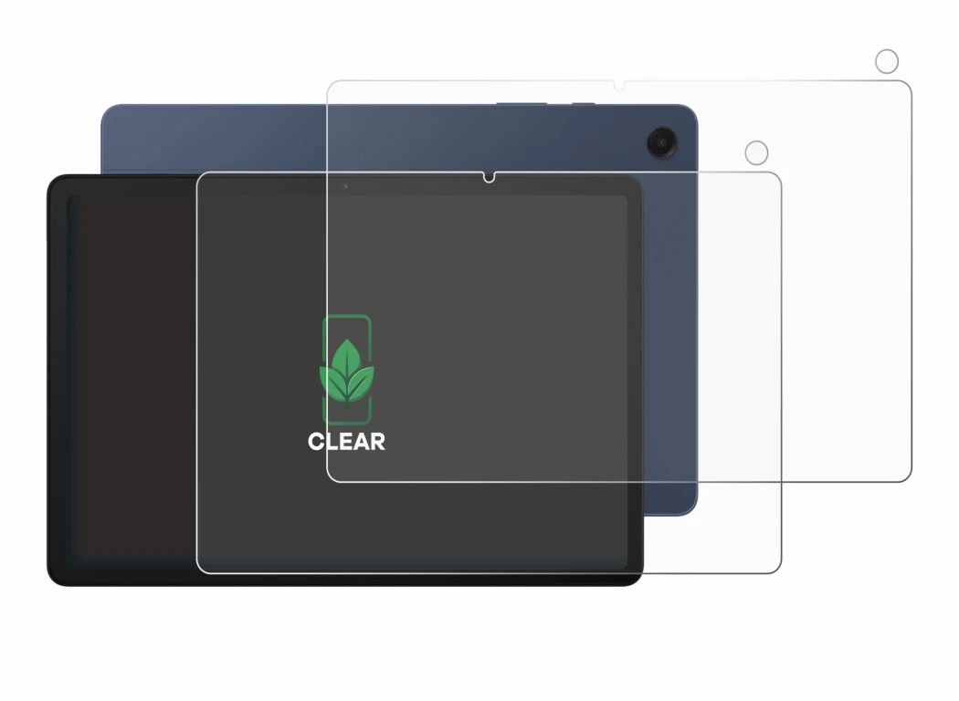 Immagine del dispositivo Samsung Galaxy Tab A9 Plus (Fronte+Fotocamera) con un'ampia varietà di protezioni per lo schermo.