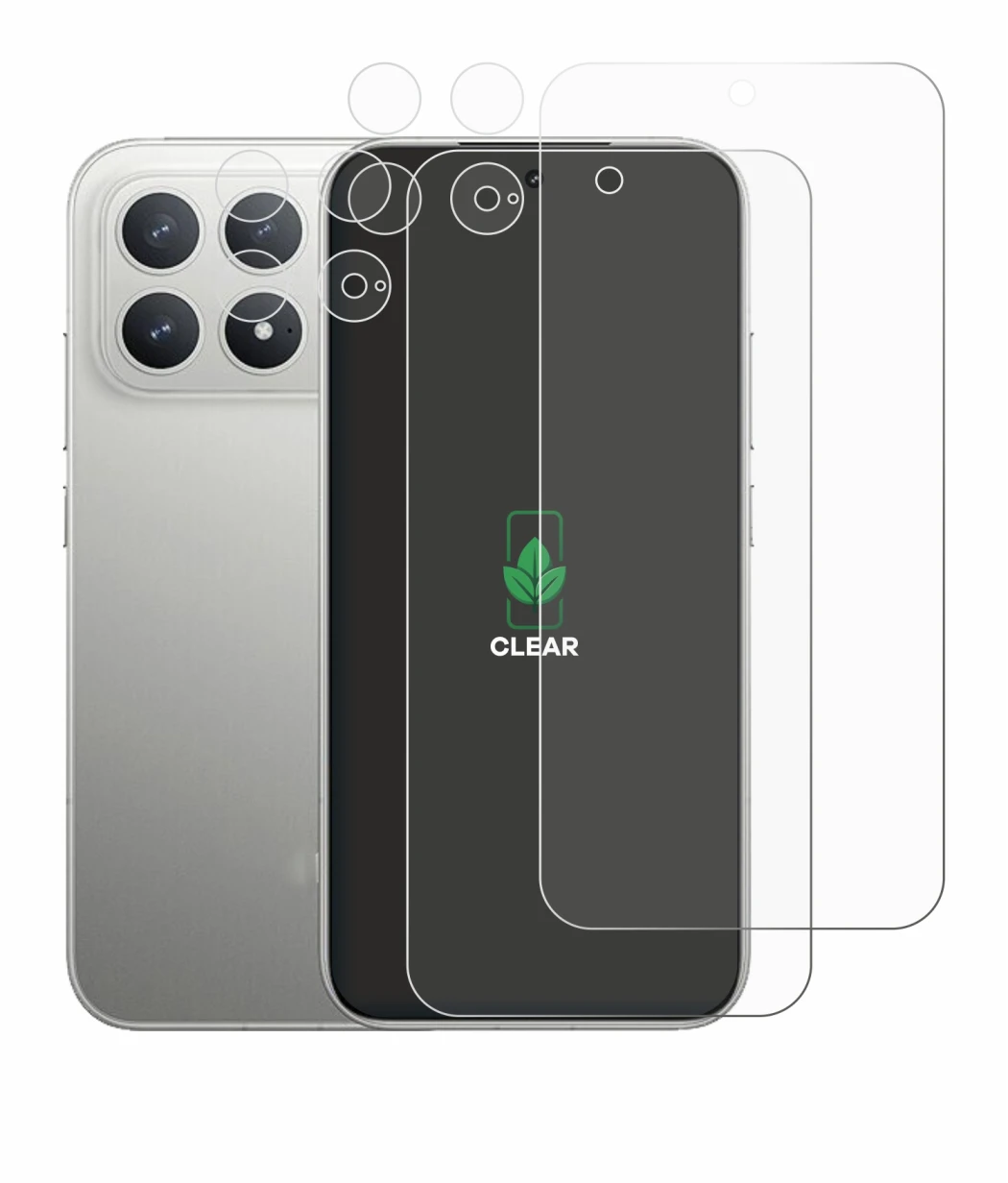 Immagine del dispositivo Xiaomi Poco F8 Pro (Fronte+Fotocamera) con un'ampia varietà di protezioni per lo schermo.