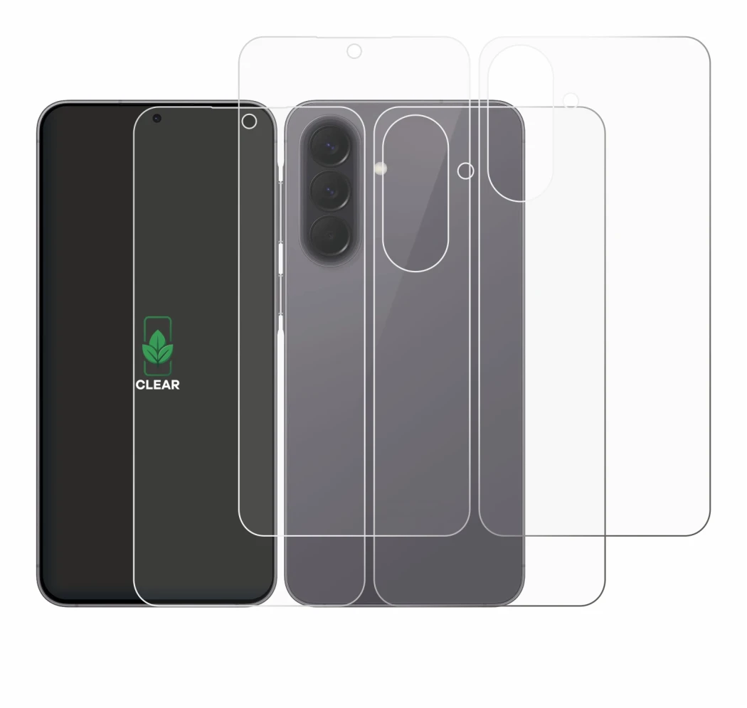 Immagine del dispositivo Samsung Galaxy A57 5G (Fronte+Retro) con un'ampia varietà di protezioni per lo schermo.